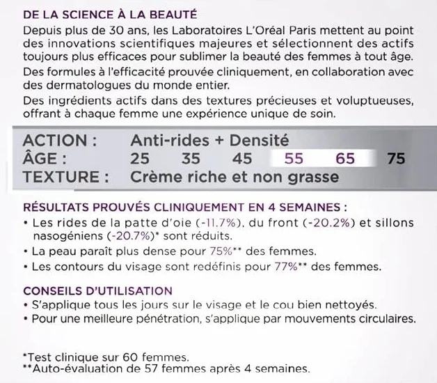 L'Oréal 55+ Complex Cream Care Sculptor For Face, Neck and Décolleté - 50 ml (Oekraïense Verpakking)