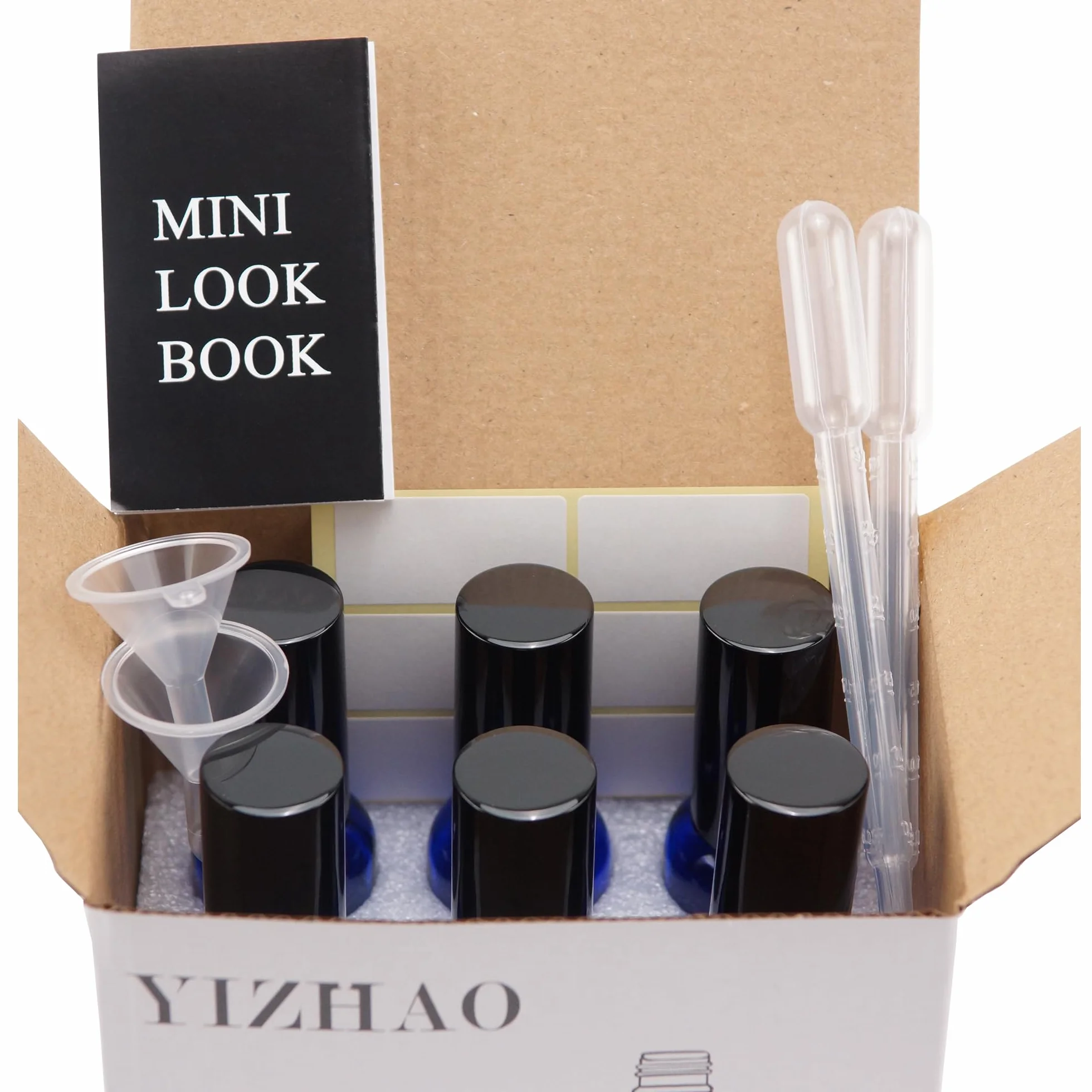 YIZHAO Bottiglie Spray Vetro 30ml, Blu Spruzzino Nebulizzatore Piccolo, per Olii Essenziali, Profumo, Pulizia, Cosmetici, Viaggio, Farmacia - 6 Pcs