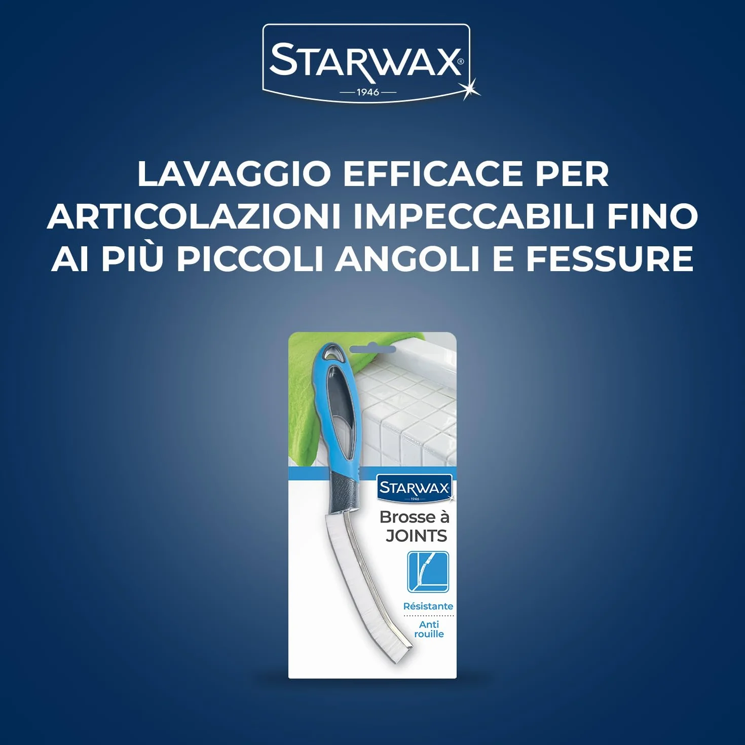 STARWAX Spazzola per fughe antiruggine testa stretta impugnatura ergonomica
