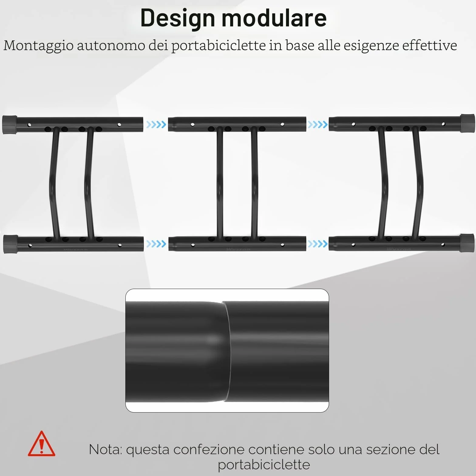 Rastrelliera Per Biciclette Wyxron Portabici Da Terra Acciaio Regolazione Distanza Montaggio Pavimento Parete