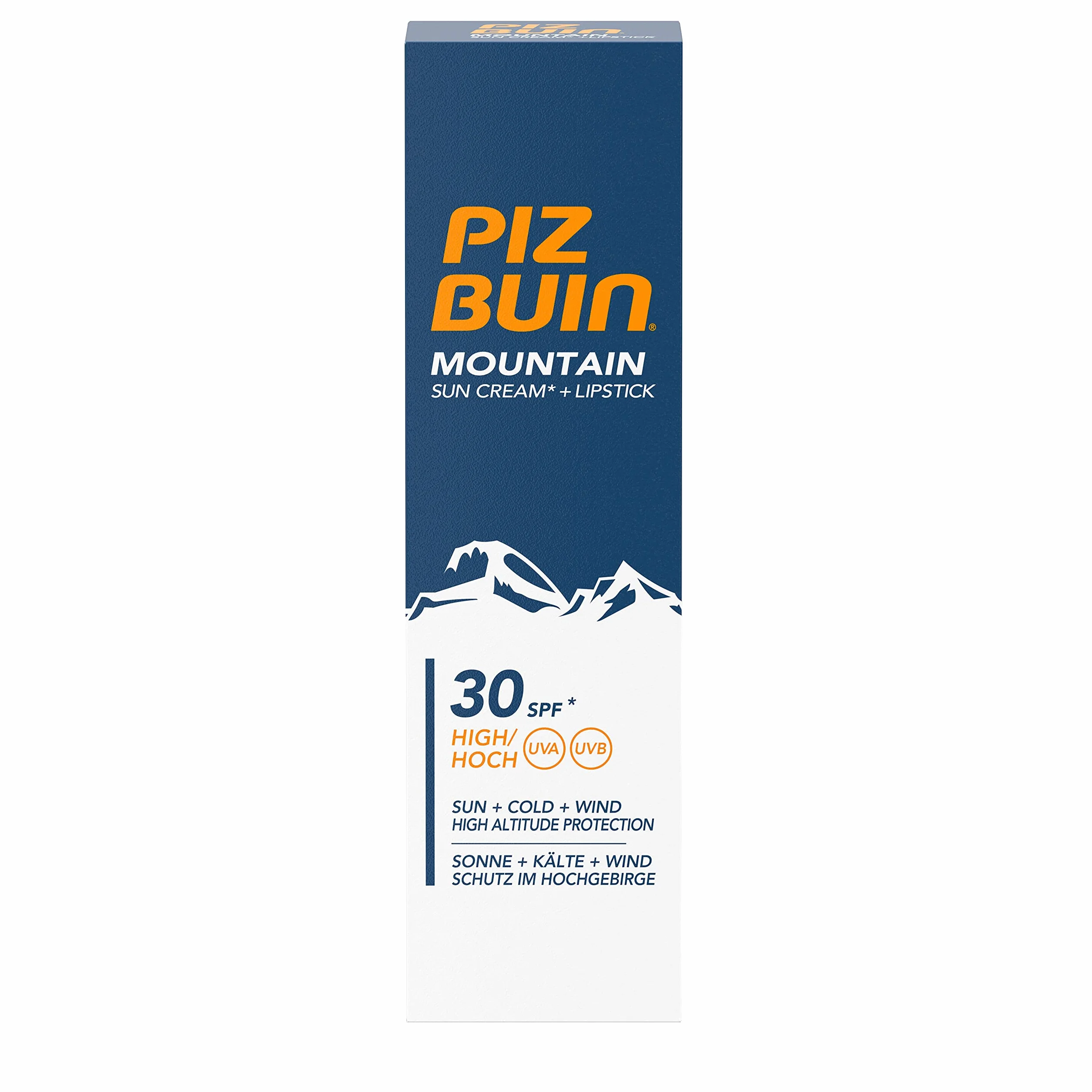 Piz Buin, Mountain, Crema solare e balsamo labbra con protezione solare SPF 30, 20 ml