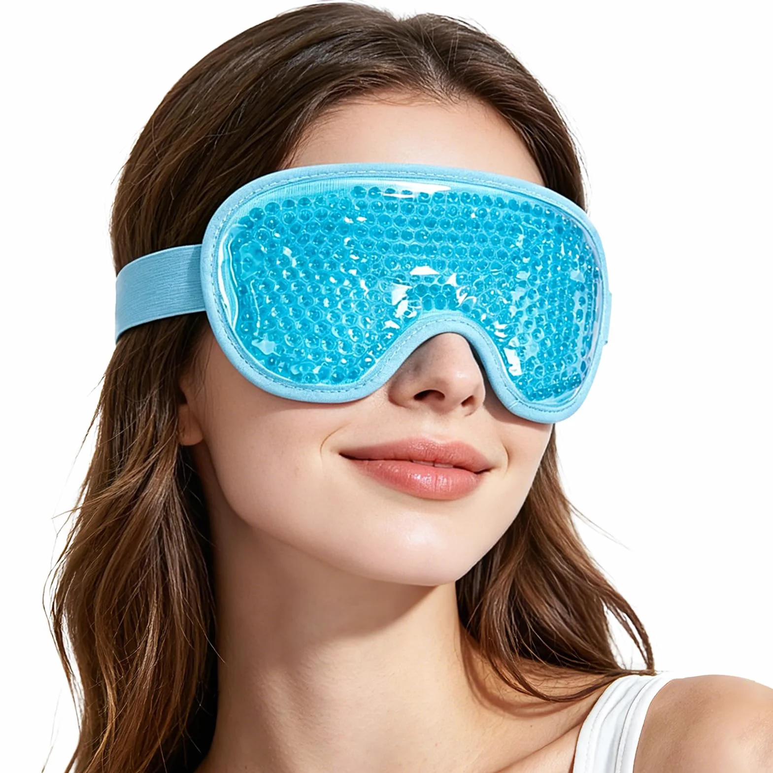 NEWGO Maschera Gel Per Gli Occhi Impacco Freddo Riutilizzabile, Maschera Occhi Gel Freddo, Perfetta Per Blefarite, Occhi gonfi, Occhiaie - Blu