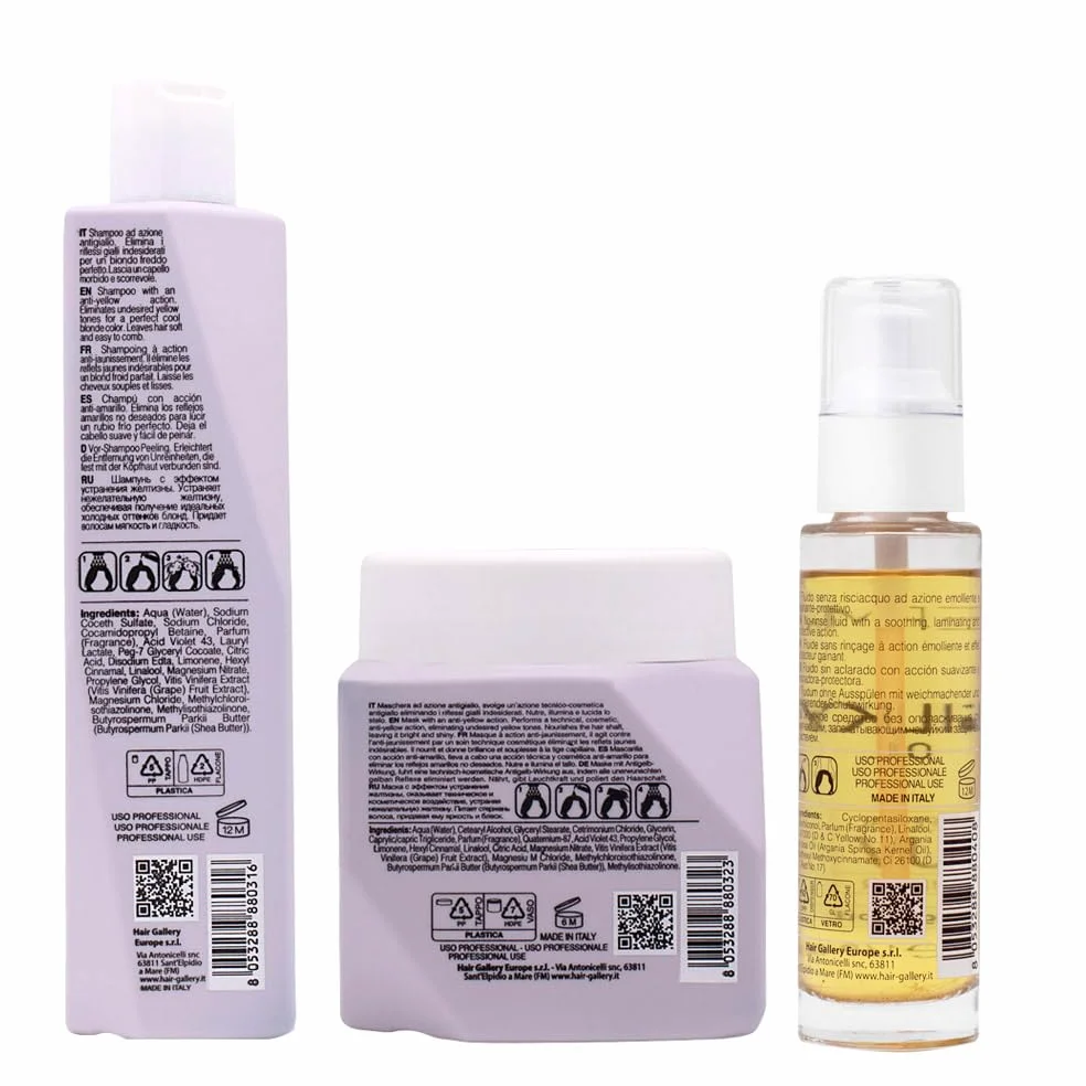 Anti-Yellow Shampoo 250ml Mask 250ml Silky Oil 50ml