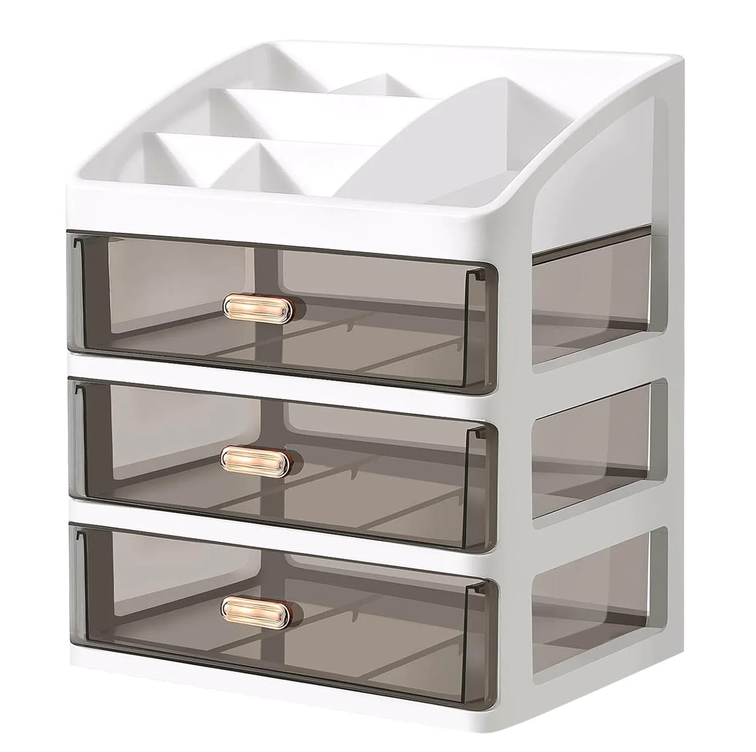 Grande Organizer per Trucchi per Vanità, Organizer per Cosmetici con 7 Scomparti e 3 Cassetti, Contenitore Impermeabile per La Cura della Pelle per Il Bagno della Camera da Letto