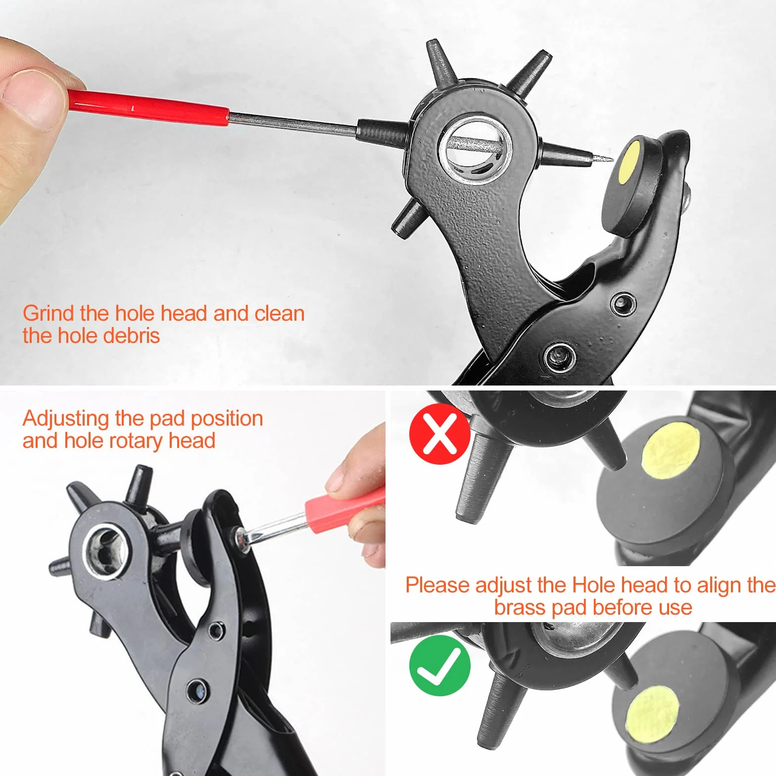 Newaner pinza fustellatrice 2-4.5 mm 6 fori intercambiabili rotondo per cinture pelle