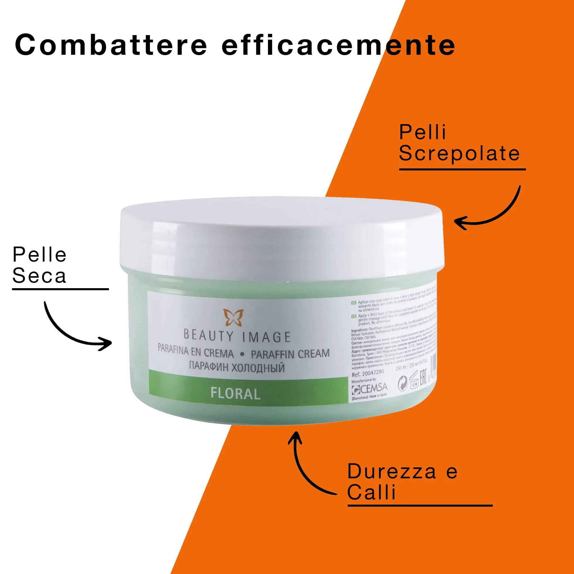 Paraffina per Mani e Piedi - Bagno di Paraffina per Mani - Trattamento Ideale per Disturbi - Effetto Crema-Sauna - 250 ml - 190 gr - Profumo Floreale