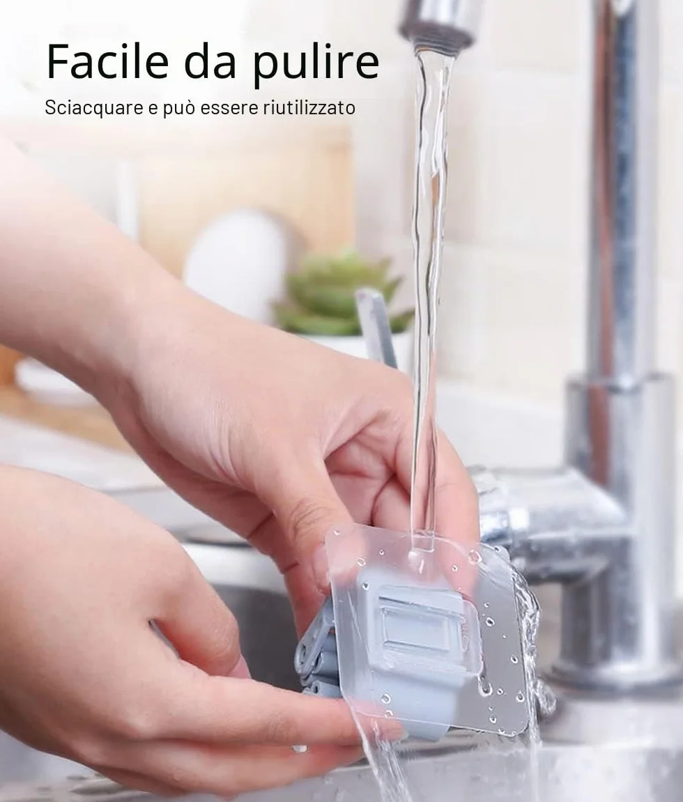 Portascope e Portaspazzole Muro Autoadesivo Plastica Supporto per Scopa da Appendere Ganci per Scope da Muro Adesivi Grigio