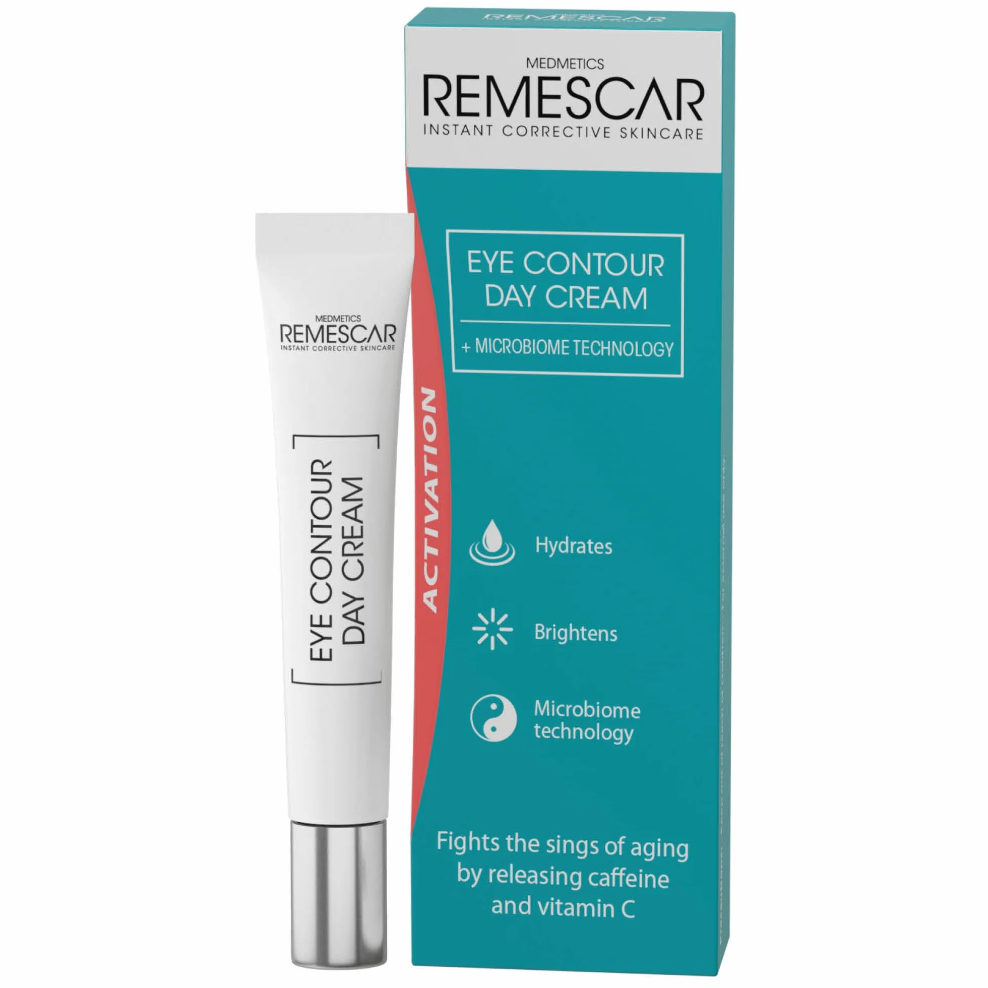 Remescar Crema Contorno Occhi 15ml – Antirughe e Anti-Età con Caffeina e Vitamina C – Riduce Borse, Occhiaie e Segni dell'Invecchiamento, Rimpolpa e Illumina la Pelle