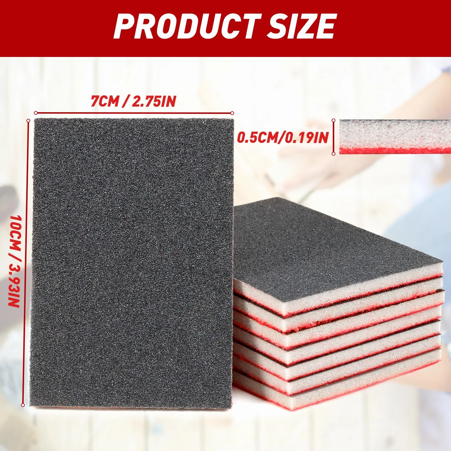 Spugna Abrasiva Grana 80-3000 24 Pezzi per Legno, Muro, Carrozzeria, Ferro, Plastica