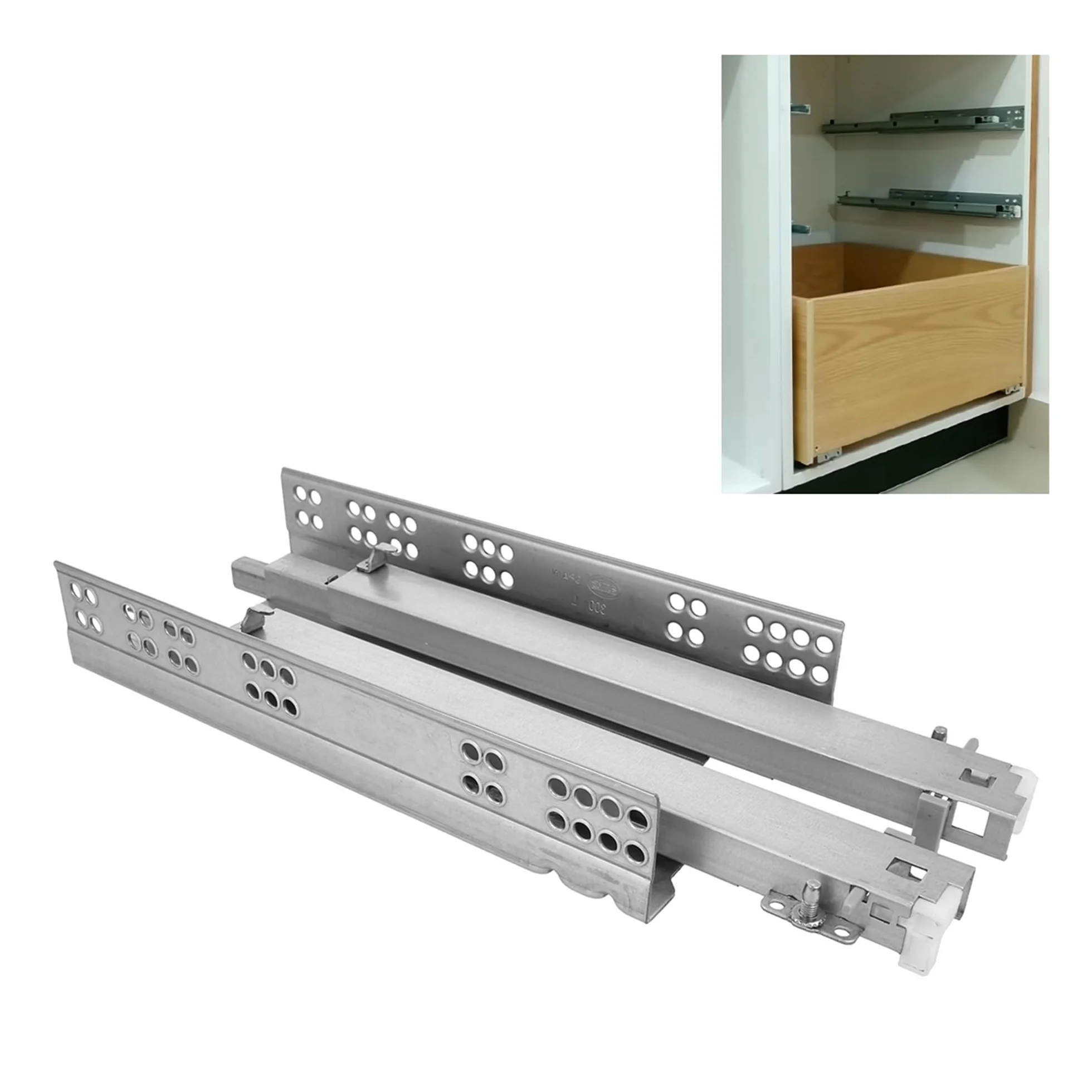 Amig Set di 2 guide scorrevoli Mod.40 in acciaio zincato 25 kg/coppia con chiusura automatica