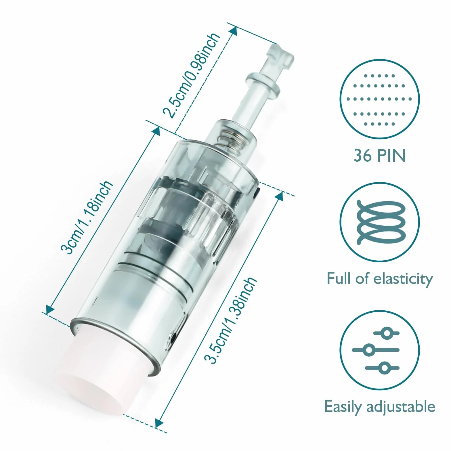 20 Pezzi Dermapen M8 Microneedling Cartucce 36 Pins, Ricambio Originale Derma Pen per Microneedling Ultima M8/ M7S/ A6S Microneedling Electric Derma Pen, Slot a Baionetta (36Pins, 20Pcs)