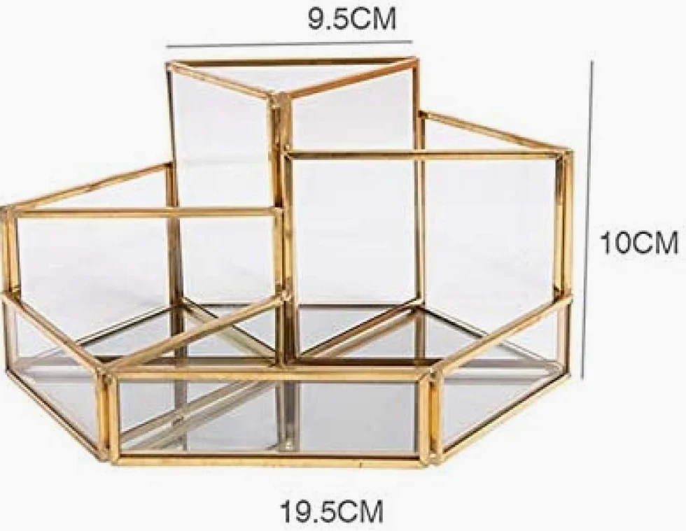 Organizer Per Cosmetici Porta Pennelli Per Trucco In Vetro Portaoggetti Per Trucco Trasparente, Portaoggetti Per Gioielli Per Profumo Porta Pennelli Per Strumento Di Bellezza Per Unghie, Scatola Per C