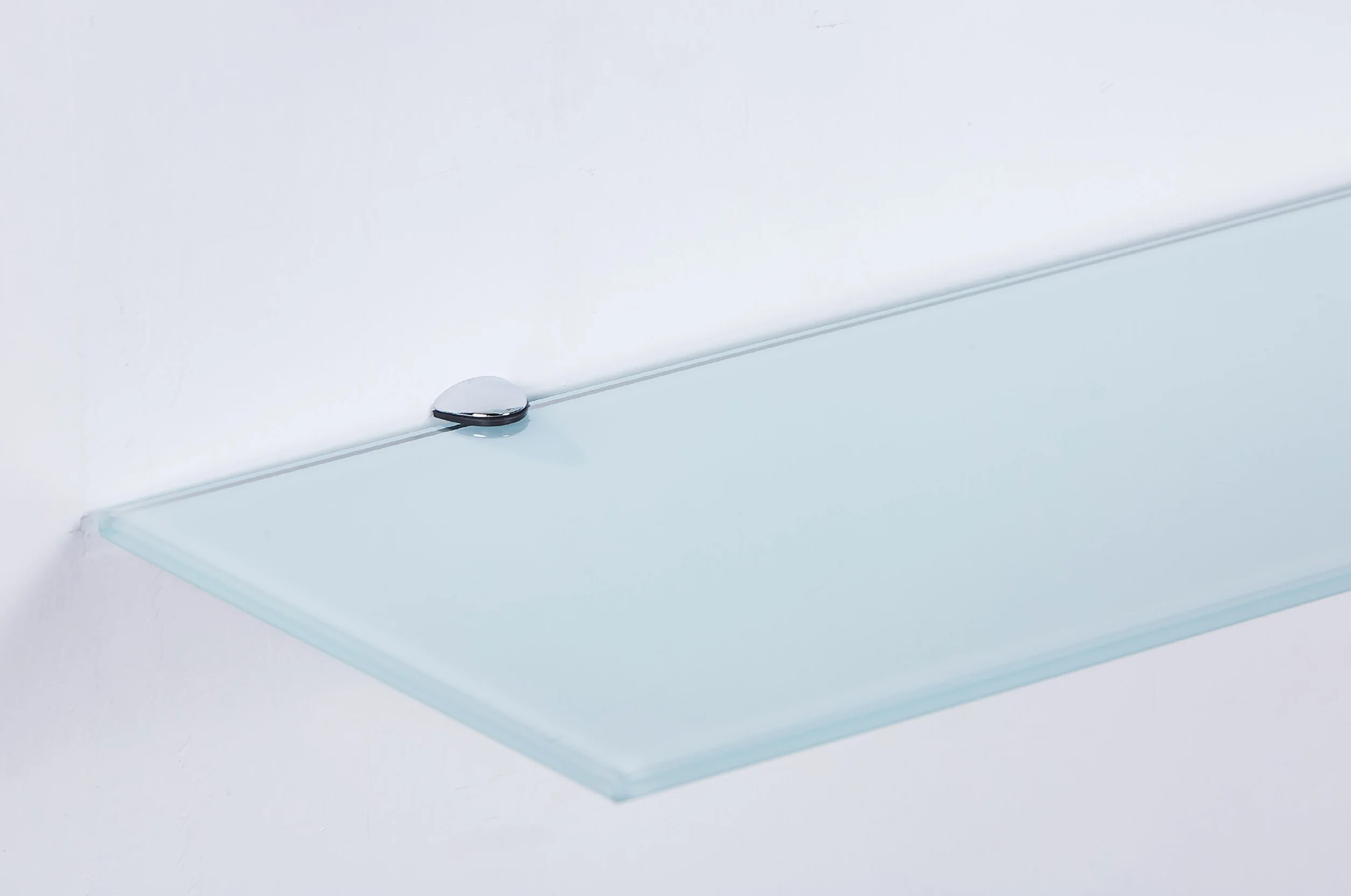 Mensola da parete in vetro di sicurezza 6 mm bianco per bagno