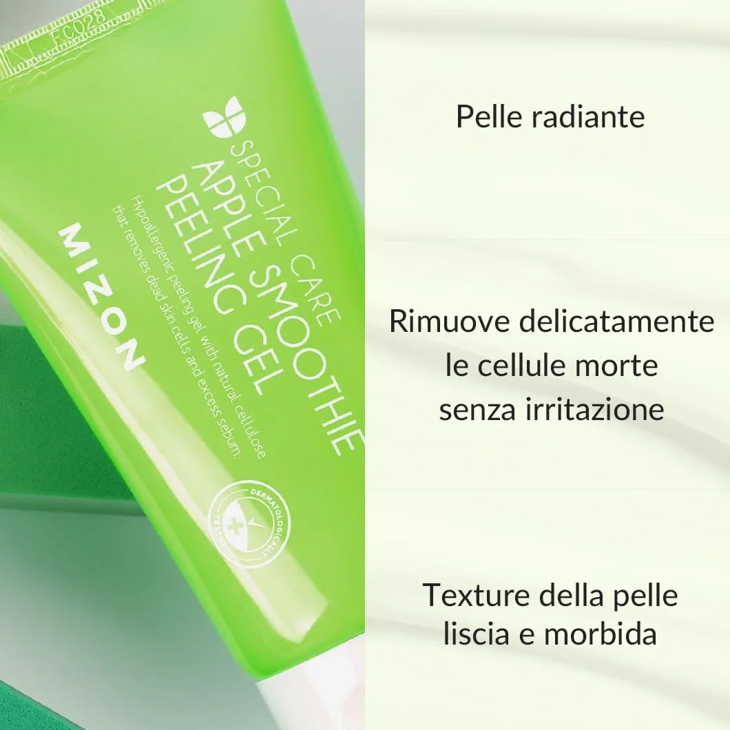 Esfoliante in Gel Smoothie Mela (120ml) Fruttoterapia esfoliante, Pelle liscia e tesa, Correzione del tono, idratante, Trattamento al sebo (Apple Smoothie Peeling Gel)