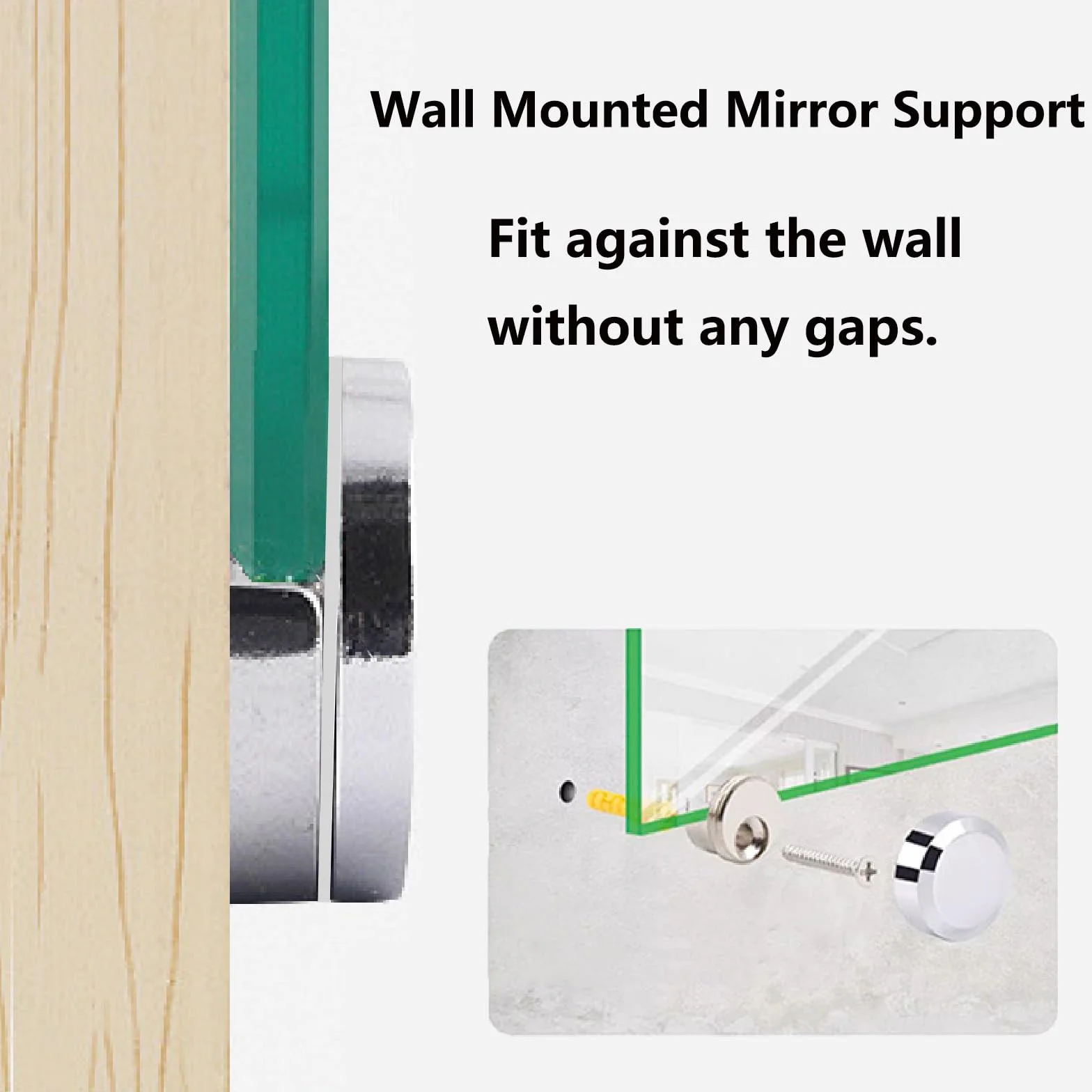 Ganci per Specchio a Muro in Lega di Zinco 5 mm, Kit di Fissaggio con Tasselli e Viti