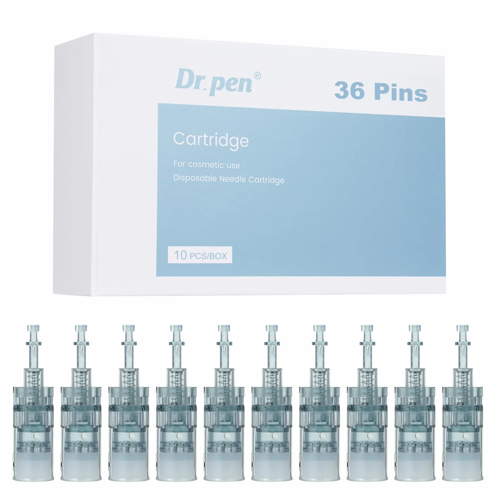 Dr.pen M8 Cartucce 36 Pins - Confezione da 10 Aghi di ricambio usa e getta originali per penna Microneedling - per Dr. penna Ultima M8 Microneedling Electric Derma Pen (aghi da 36 pin, 10 pezzi)