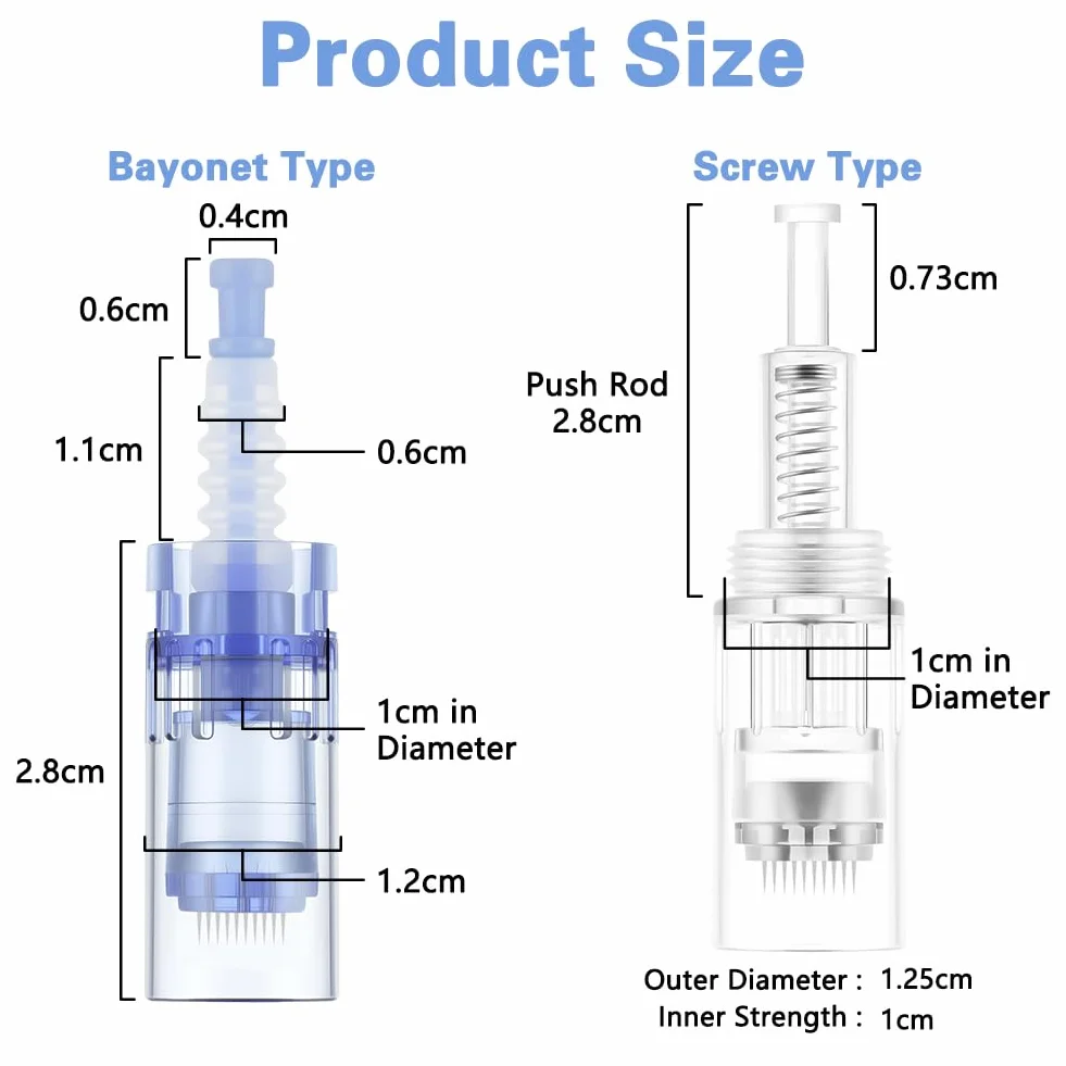 LOPHE Microneedling, 12 Pezzi Micro Aghi Penna Derma Micro Needling, Microneedle Nano Aghi con Regolabili a Baionetta(#12pin)