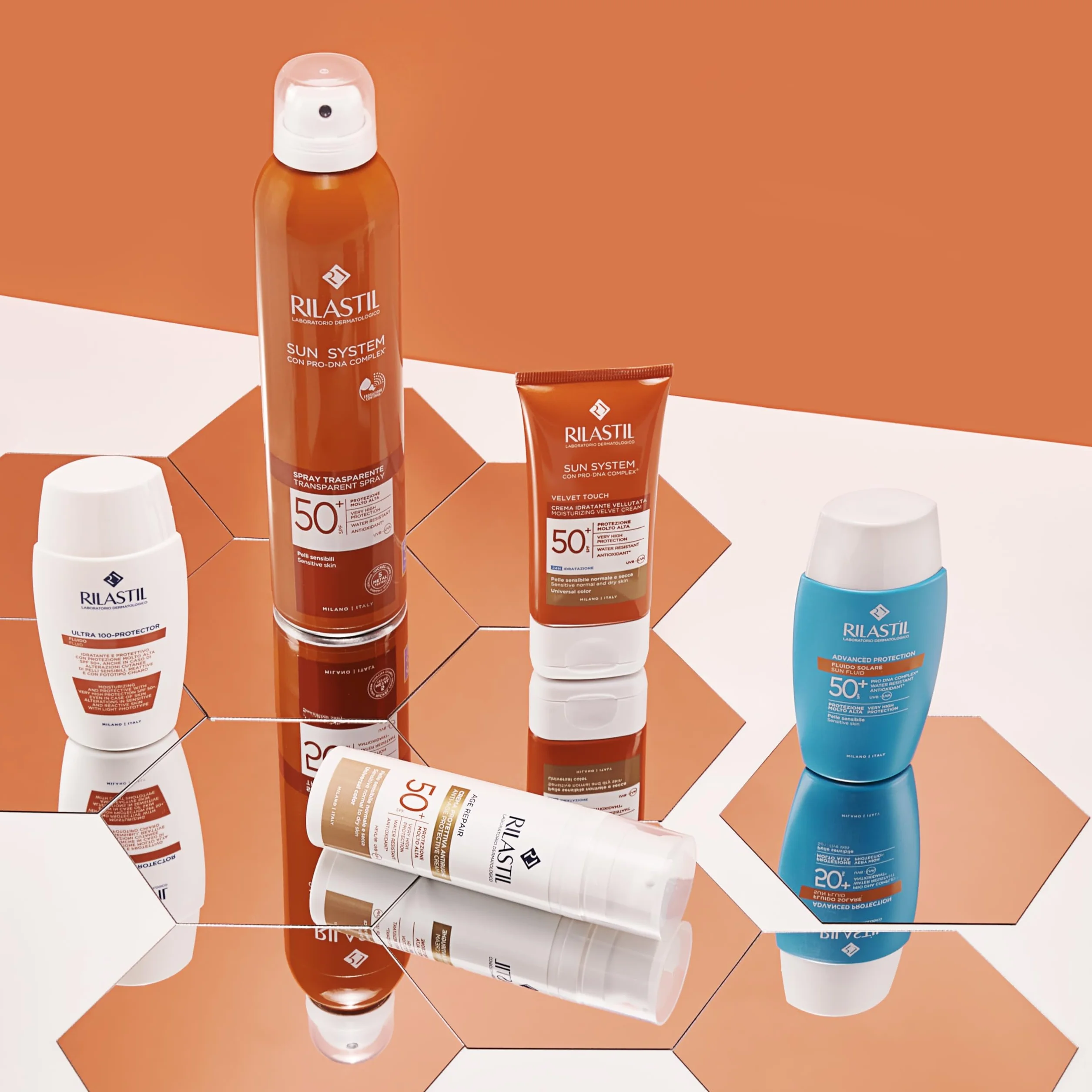 Rilastil Fluido 100, Emulsione Fluida Idratante e Protettiva, Texture Ultraleggera, Resistente all'Acqua, per Pelle Sensibile, Confezione da 50ml
