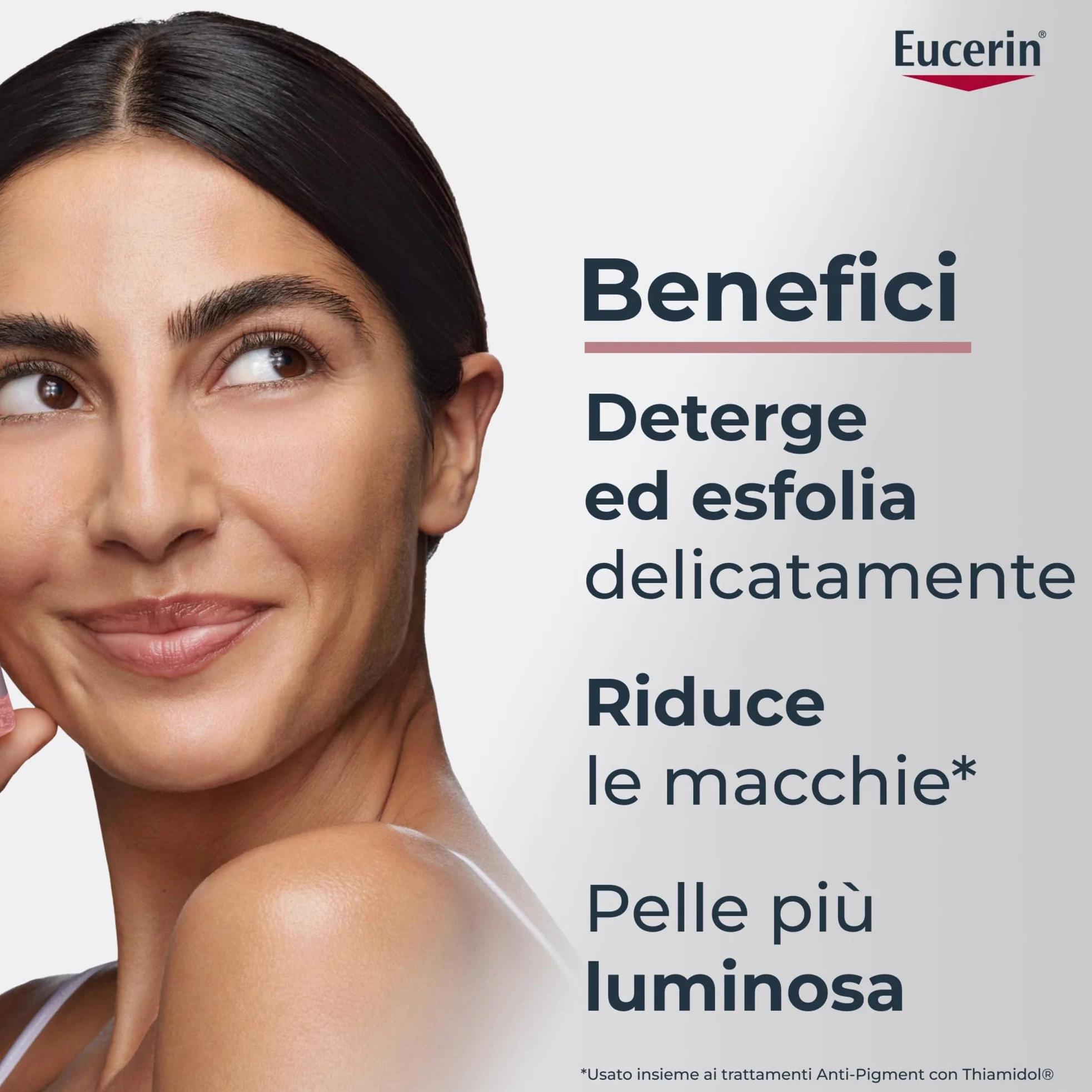 Eucerin Anti-Pigment Gel Detergente Viso 200 ml, Detergente schiumogeno antimacchie con 2% complesso esfoliante viso AHA, Acido Glicolico e Acido Lattico, Cleanser per tutti i tipi di pelle