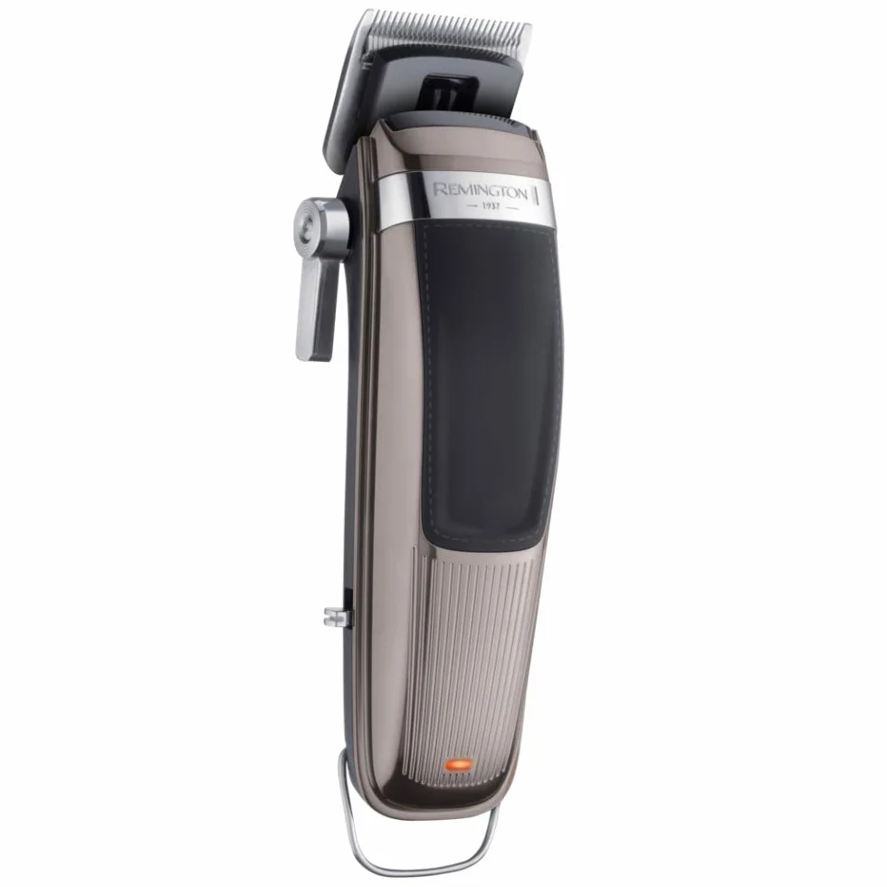 Remington Tagliacapelli Professionale - Lame in Acciaio Inox - Leva di regolazione della lama, 11 pettini, custodia, Funzionamento con rete-batteria, batteria al litio, Profi Retro HC9100