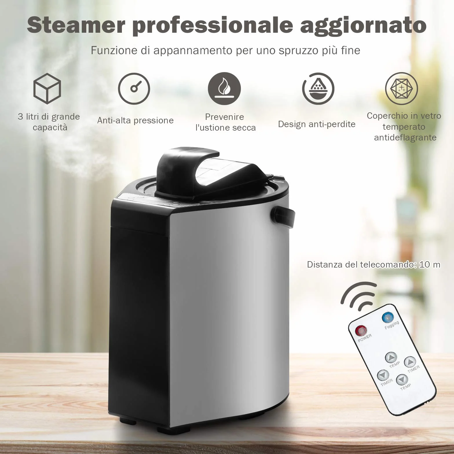 COSTWAY Sauna a Vapore Cabina Casa con Sedia Telecomando Timer Temperatura Regolabili Grigio
