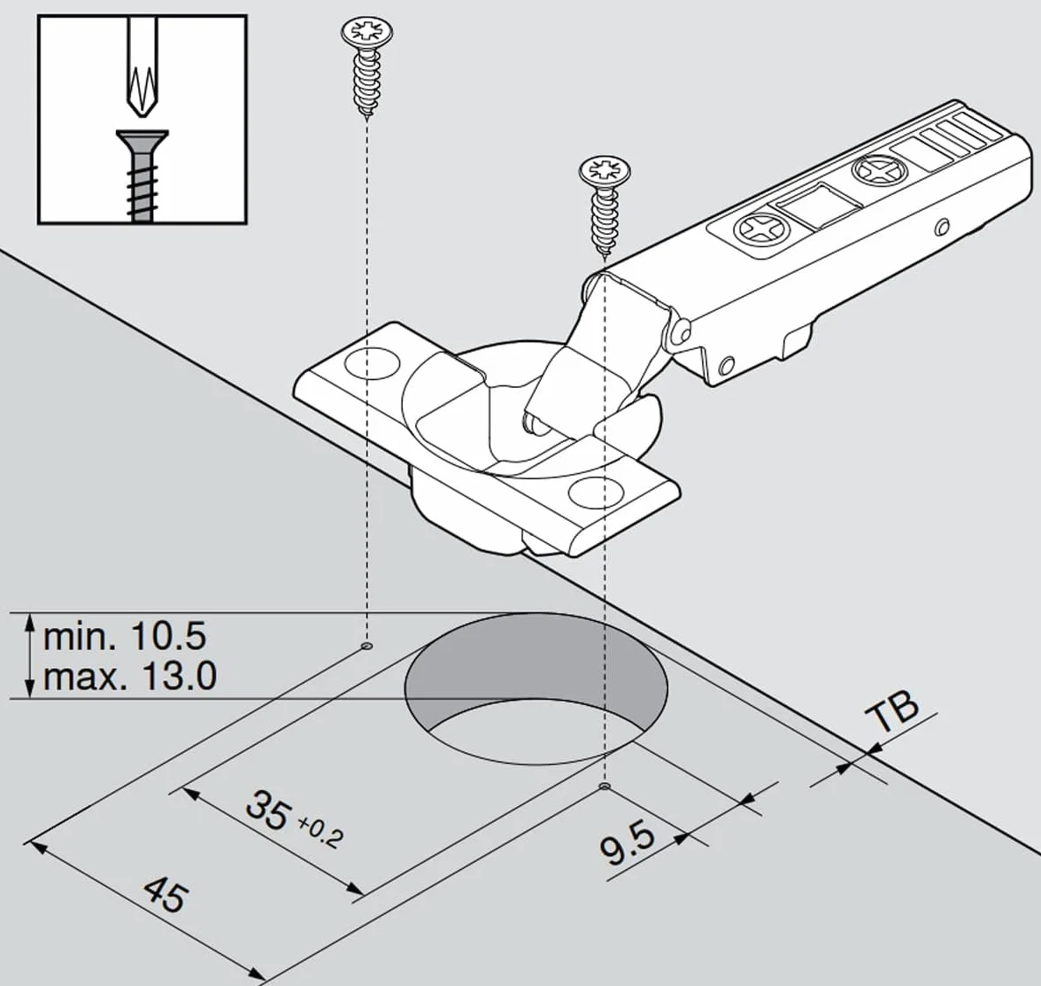 Blum Clip Top Blumotion cerniera angolare 71B3550