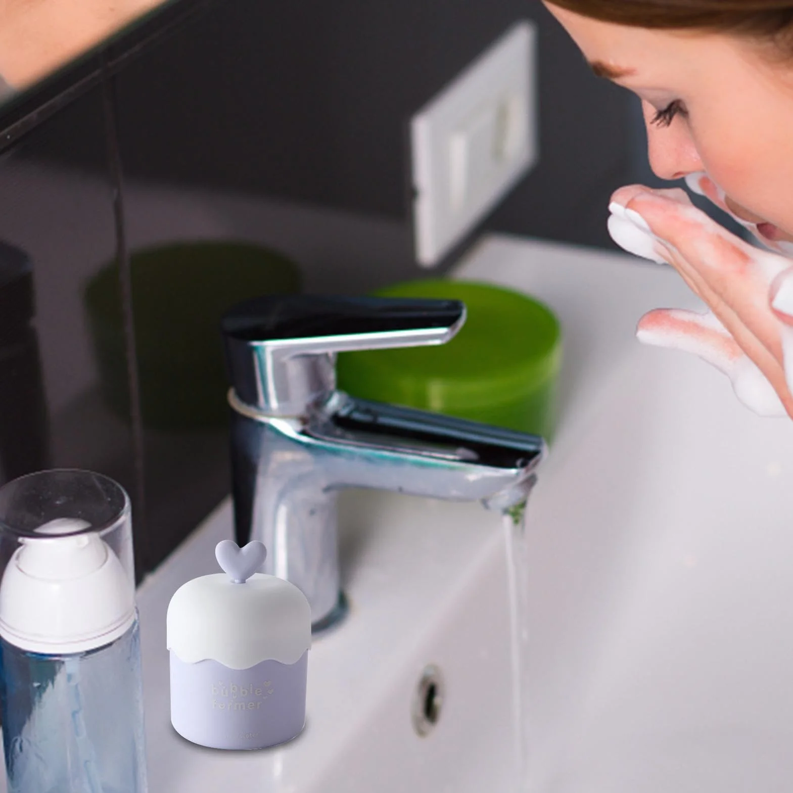 Produttore di fruste – Schiuma rimovibile PP Foamer Cup, Rich Lather Creator | Strumento portatile per la cura della pelle per una schiuma fine e delicata, frusta manuale per il lavaggio del viso per