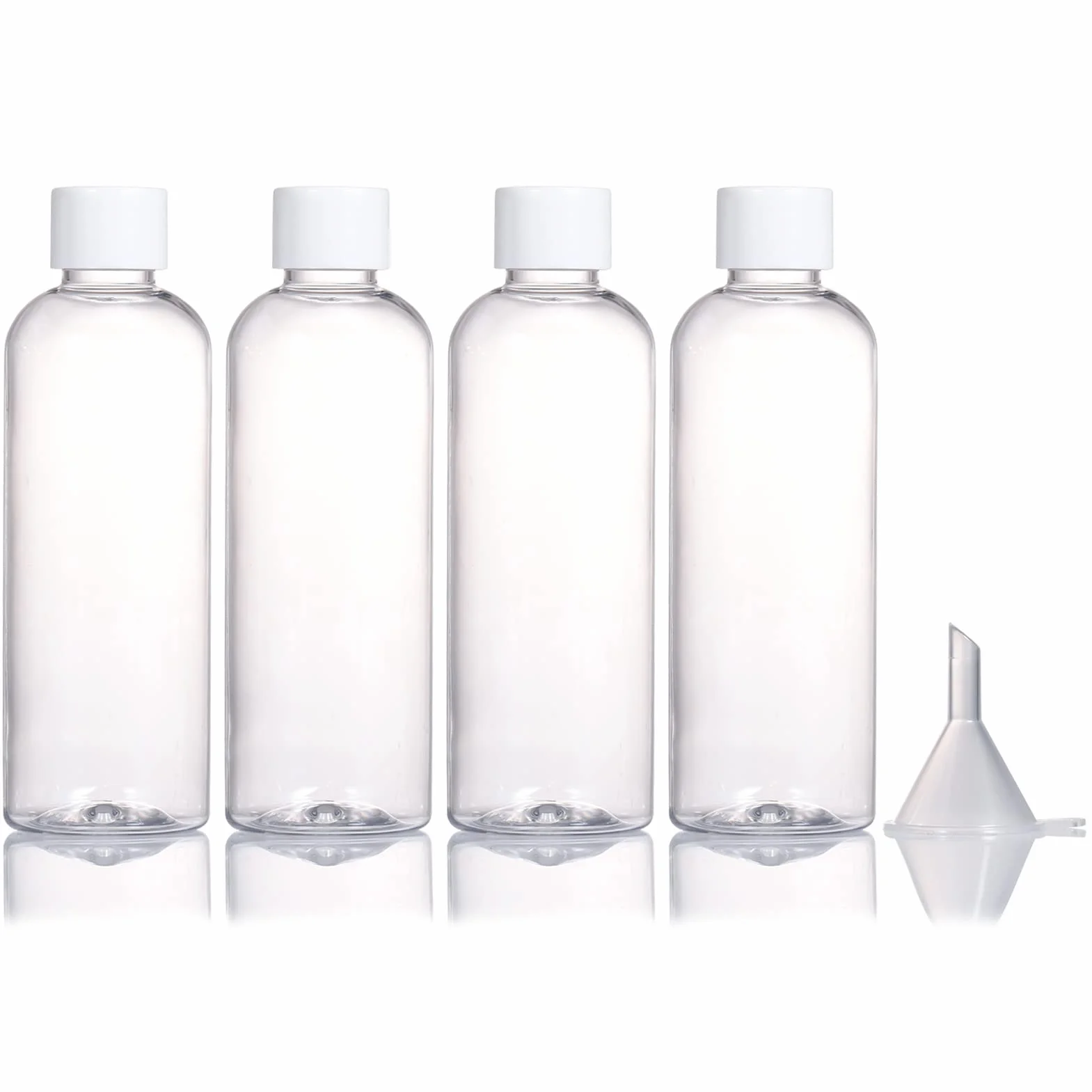 Bottiglie da viaggio da 4 pezzi, 100 ml Bottiglie da viaggio in plastica vuote ricaricabili con coperchi a vite per articoli da toeletta, sapone, shampoo e balsamo