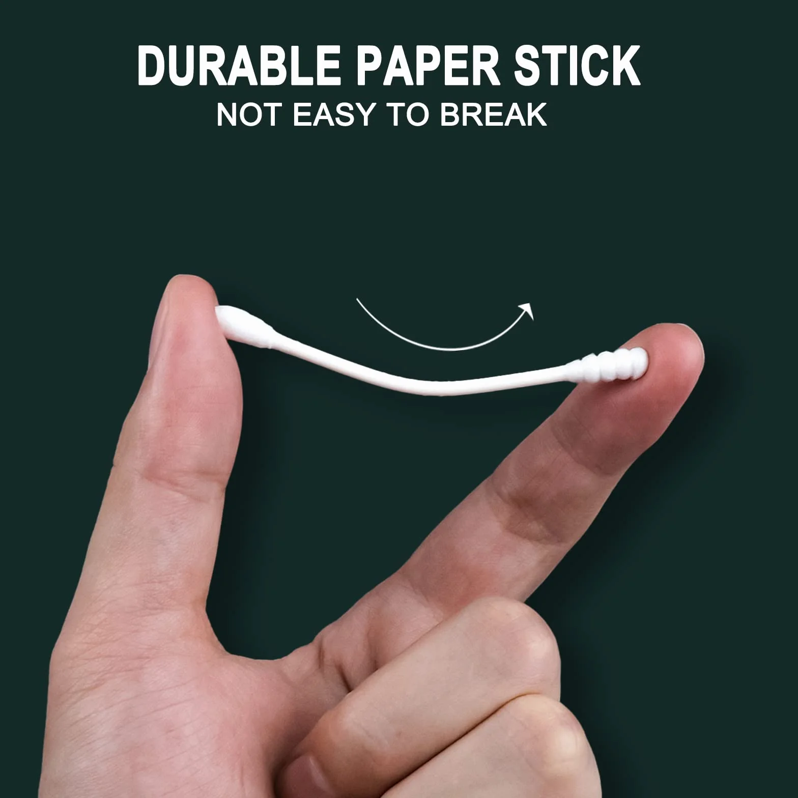Confezione da 200 tamponi di cotone, confezionati singolarmente, bastoncini di carta a doppia punta per orecchio, trucco (Spirale-rotonda estremità)