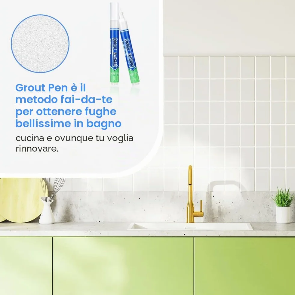 Flintronic Penna per Fughe Piastrelle 10PCS Stucco per Fughe Strette Sbianca e Ripristina Giunti Bagno Cucina Pavimenti Parete
