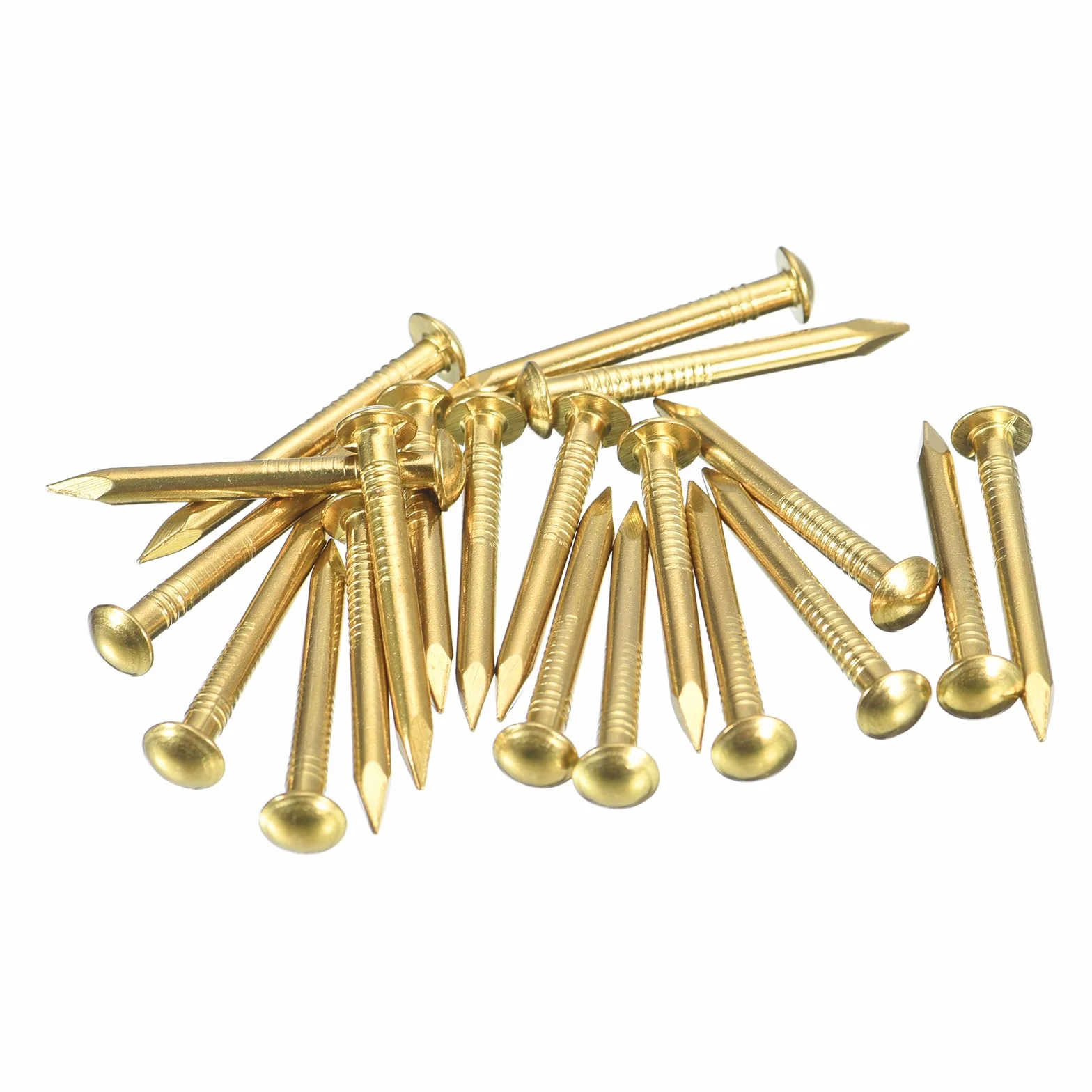 QUARKZMAN 35Pz Chiodi in Ottone 2.8x30mm (DxL) per Quadri, Muro, Testa Rotonda, Hardware Fai da Te