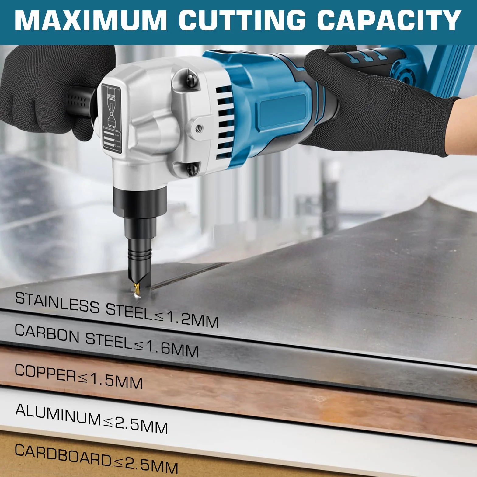 Roditrice per Lamiera a Batteria 950W 1900SPM Compatibile con Makita 18V