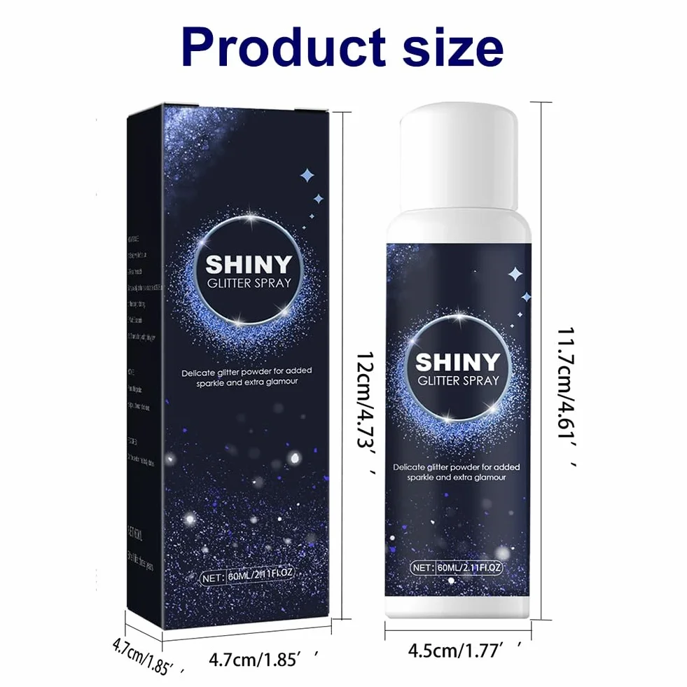 Glitter Body Spray Luccicante for Hair, Powder - 60ml for Halloween, Christmas, Festival, Club and Parties