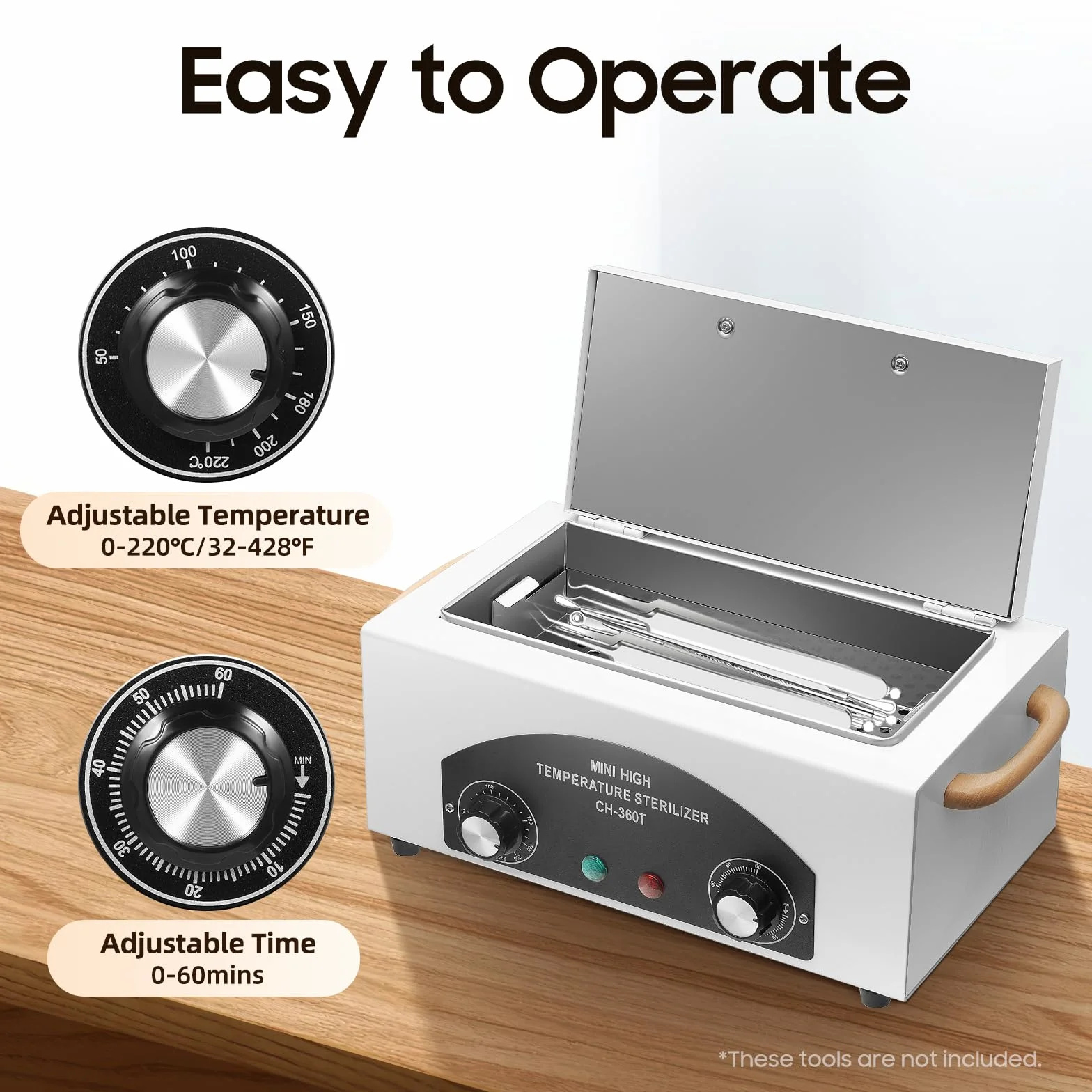 Sterilizzatore professionale ad aria calda, 300 W, scatola di sterilizzazione per salone di unghie, cura dei piedi e tatuaggi, dispositivo disinfettante da 220 V, con asciugatura (per strumenti