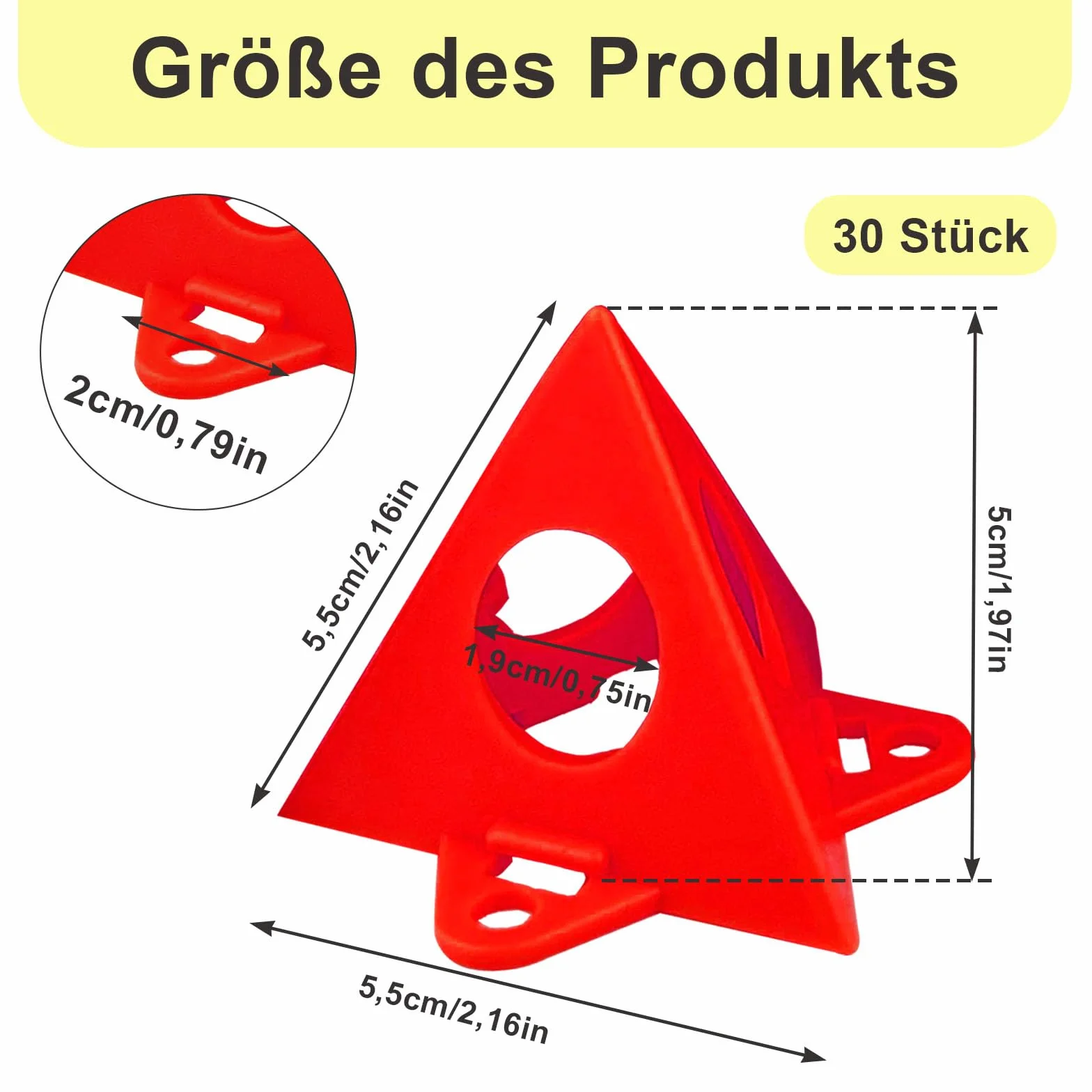 Supporti a Piramide 30 Pezzi Plastica Rosso per Verniciatura, Mini Cono Stand Set Artigianato
