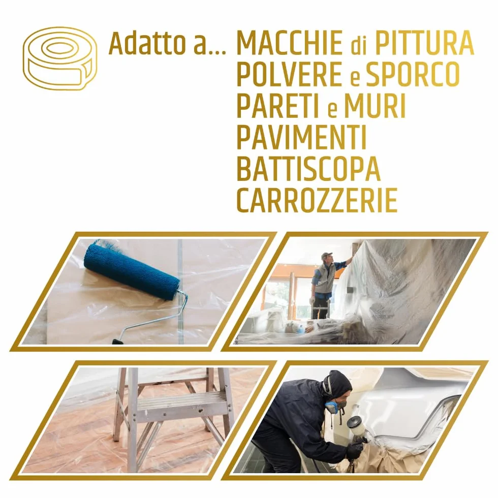 PENNELLIFICIO 2000 Set 3 Rotoli Carta Nastro Adesivo Mascheratura 18 cm x 20 m Made in Italy