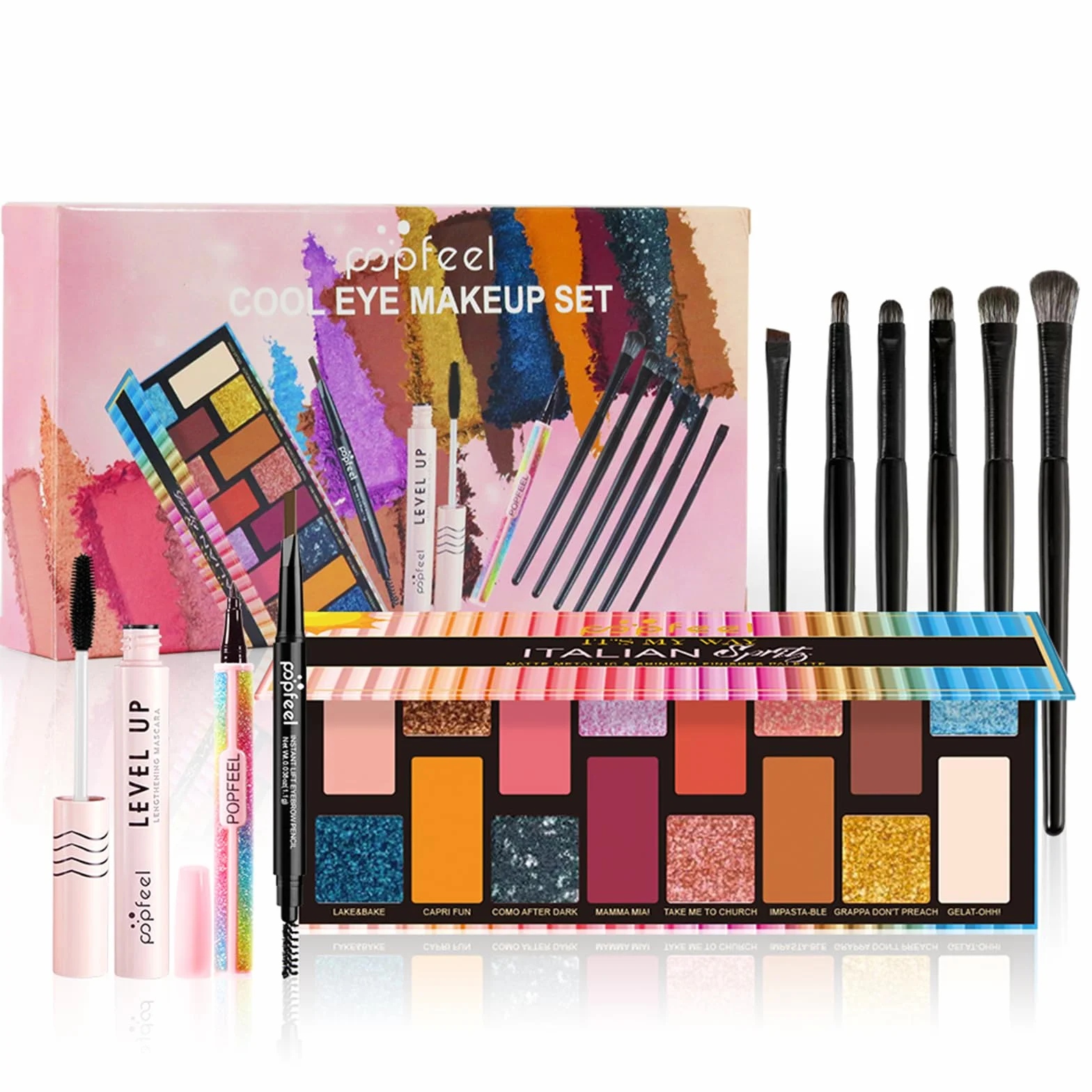 Trousse di Trucchi, Set Trucchi Donna Completo, Regalo per Donne Make Up Kit, Include set di pennelli per bcchi, tavolozza di bmbretti, matita per sopracciglia, mascara, eyeliner