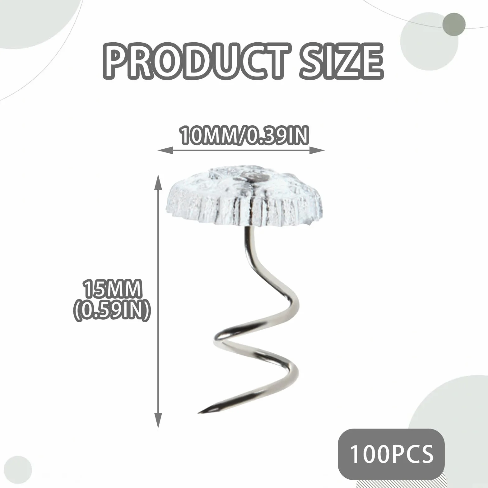 Perni A Torsione Trasparenti 100PCS Twist Pins per Tappezzeria Divano Riparazione