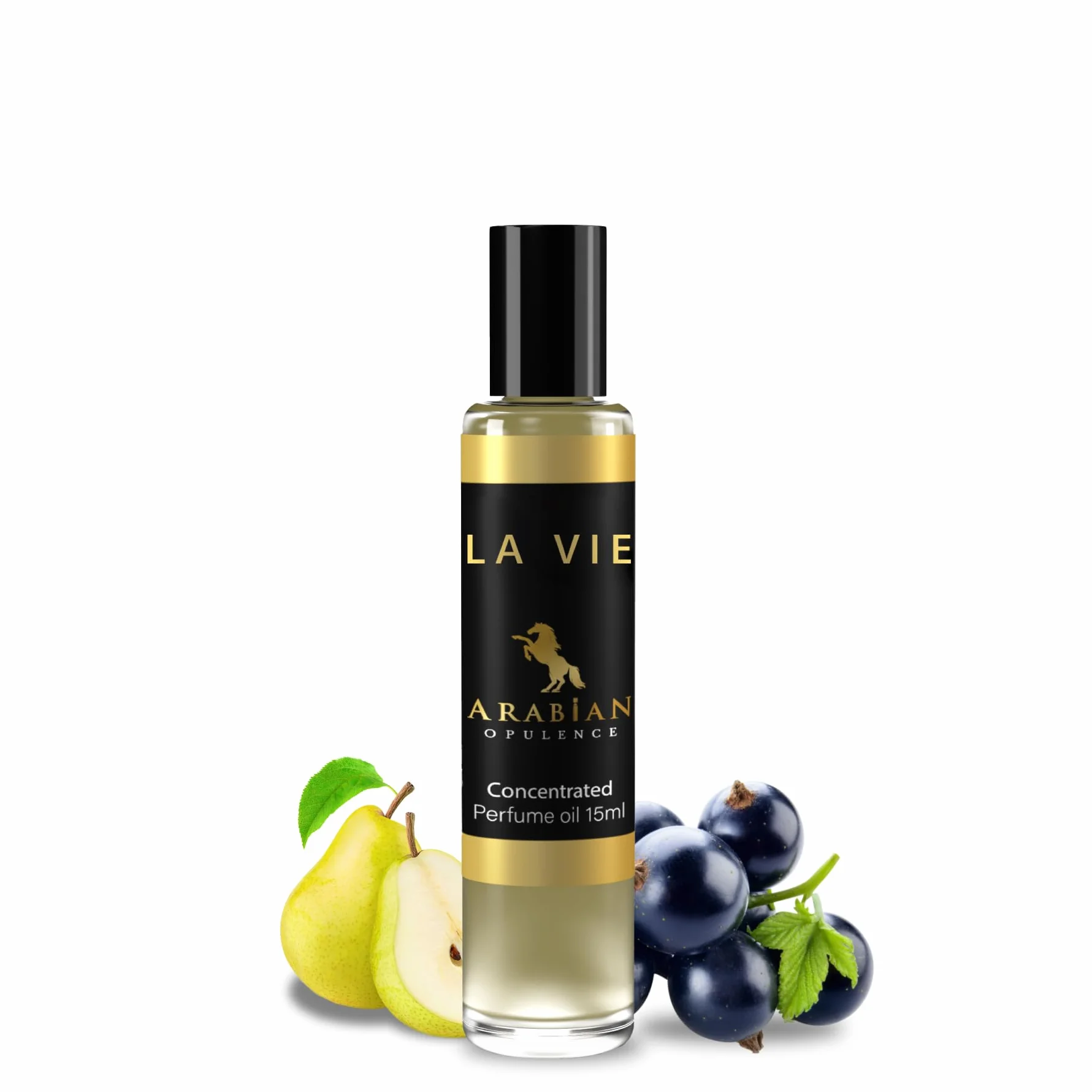 Olio profumato da donna La Vie FR182. Bottiglia con roll-on da 15 ml. Arabian Opulence. Dolce, vanigliato, balsamico, legnoso, fruttato, cipriato.