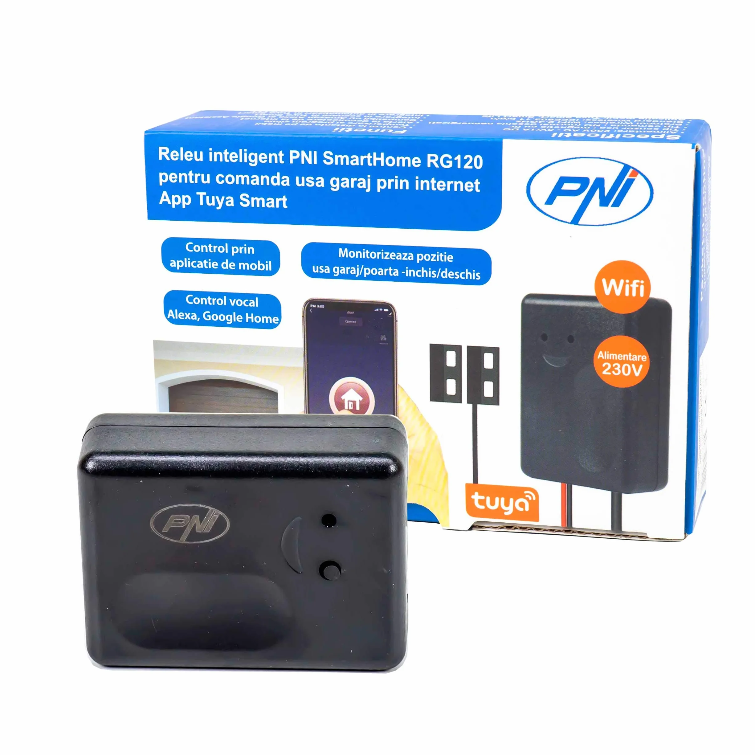PNI SmartHome RG120 WiFi Relè Intelligente per Apriporta Garage con App Tuya Smart