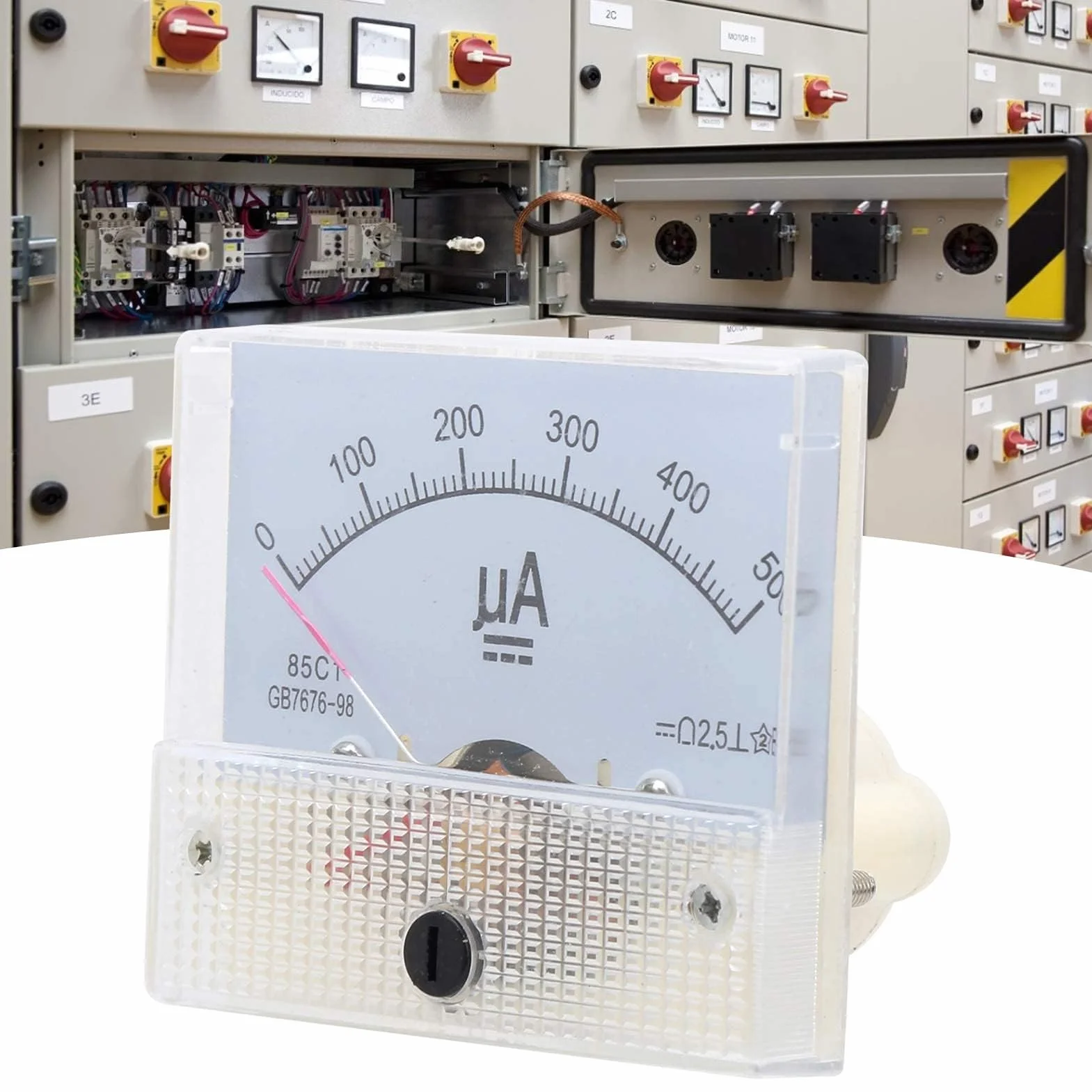 Amperometro Analogico 85C1-A DC 0-500UA Indicatore ABS Pannello Misuratore di Corrente Alta Precisione