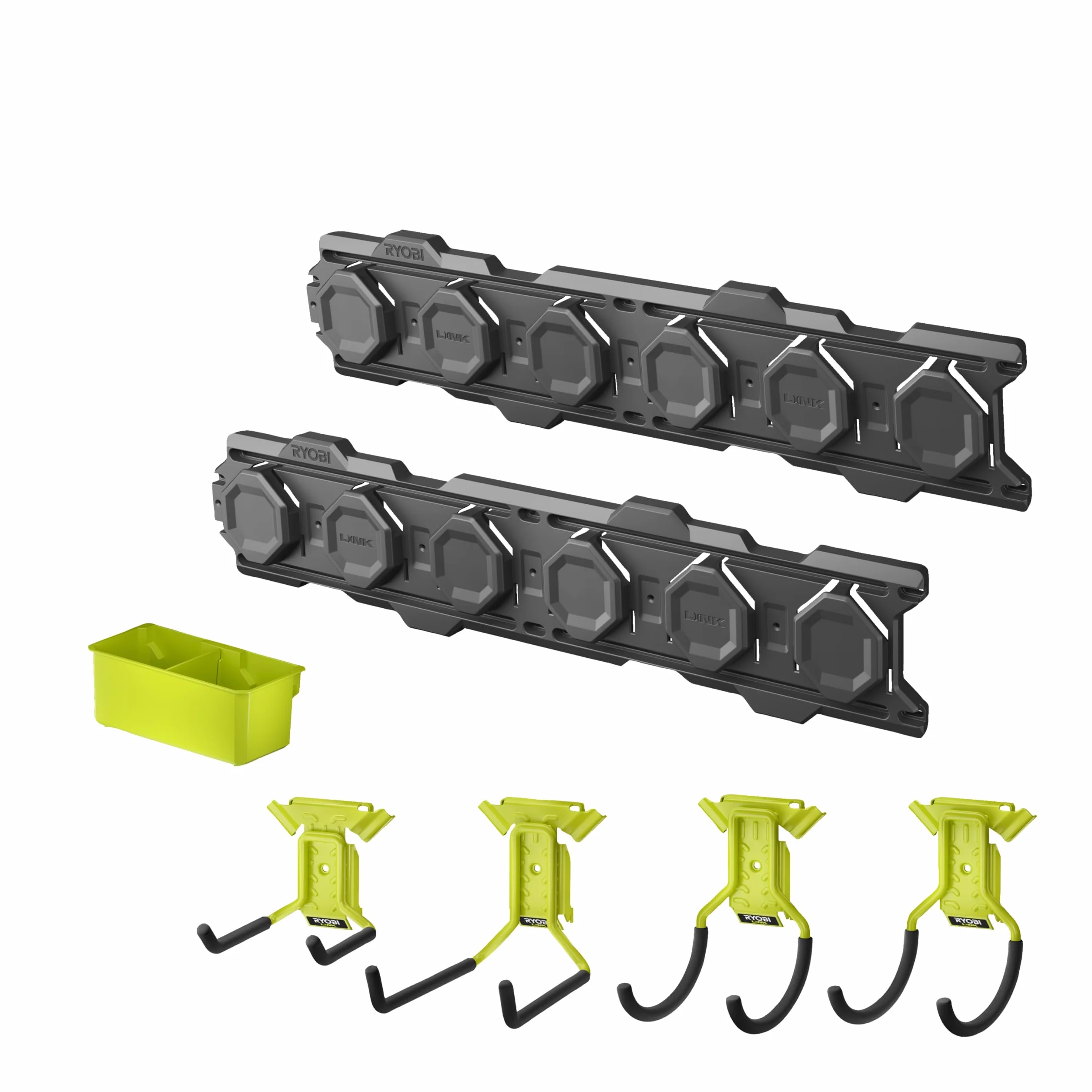 RYOBI Link System starter pack RSLWPK-7PC 2 guide a parete 4 ganci 1 vassoio doppio