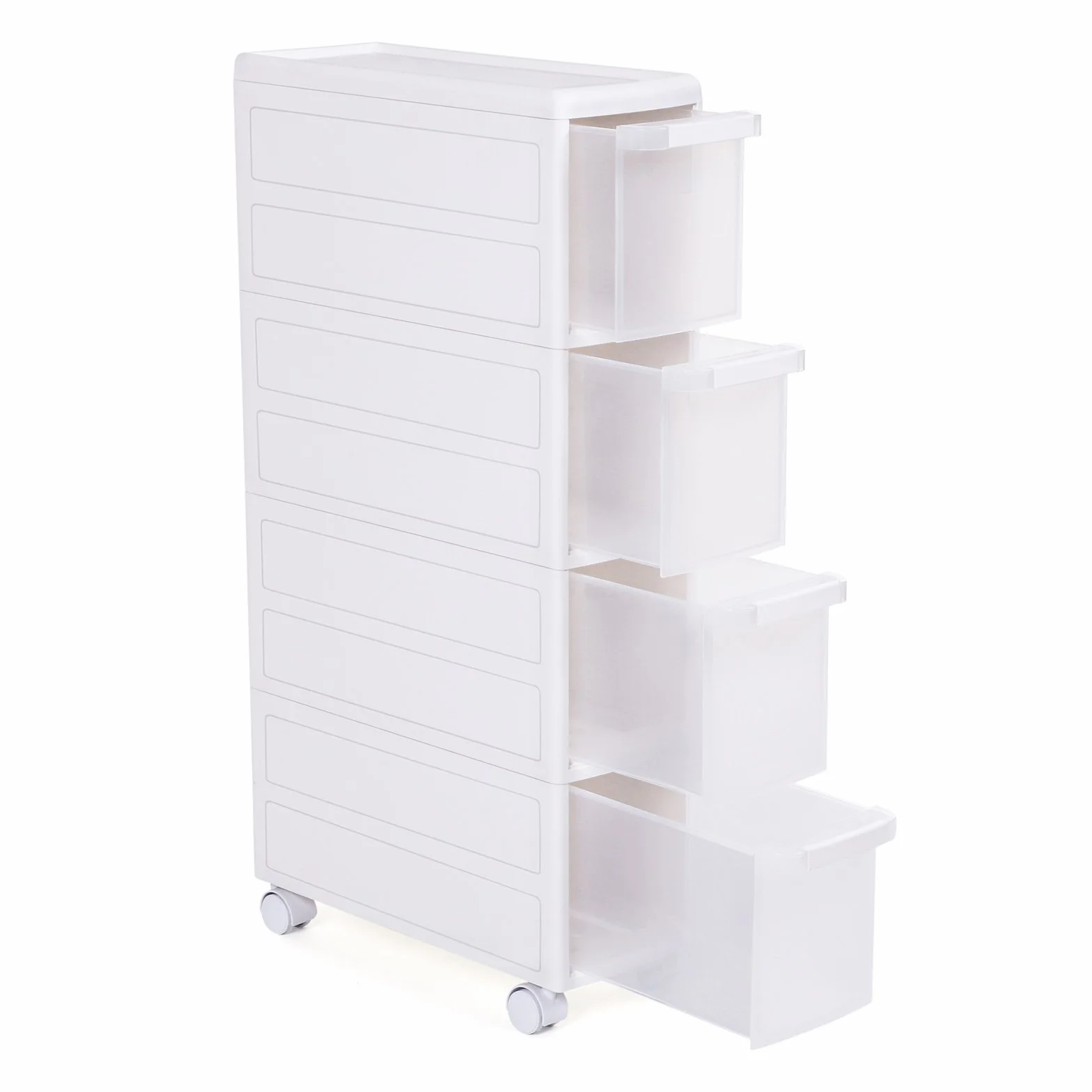 Songmics Carrello Da Bagno Mensola Scaffale Multiuso Bianco 18 x 84.5 x 46 cm