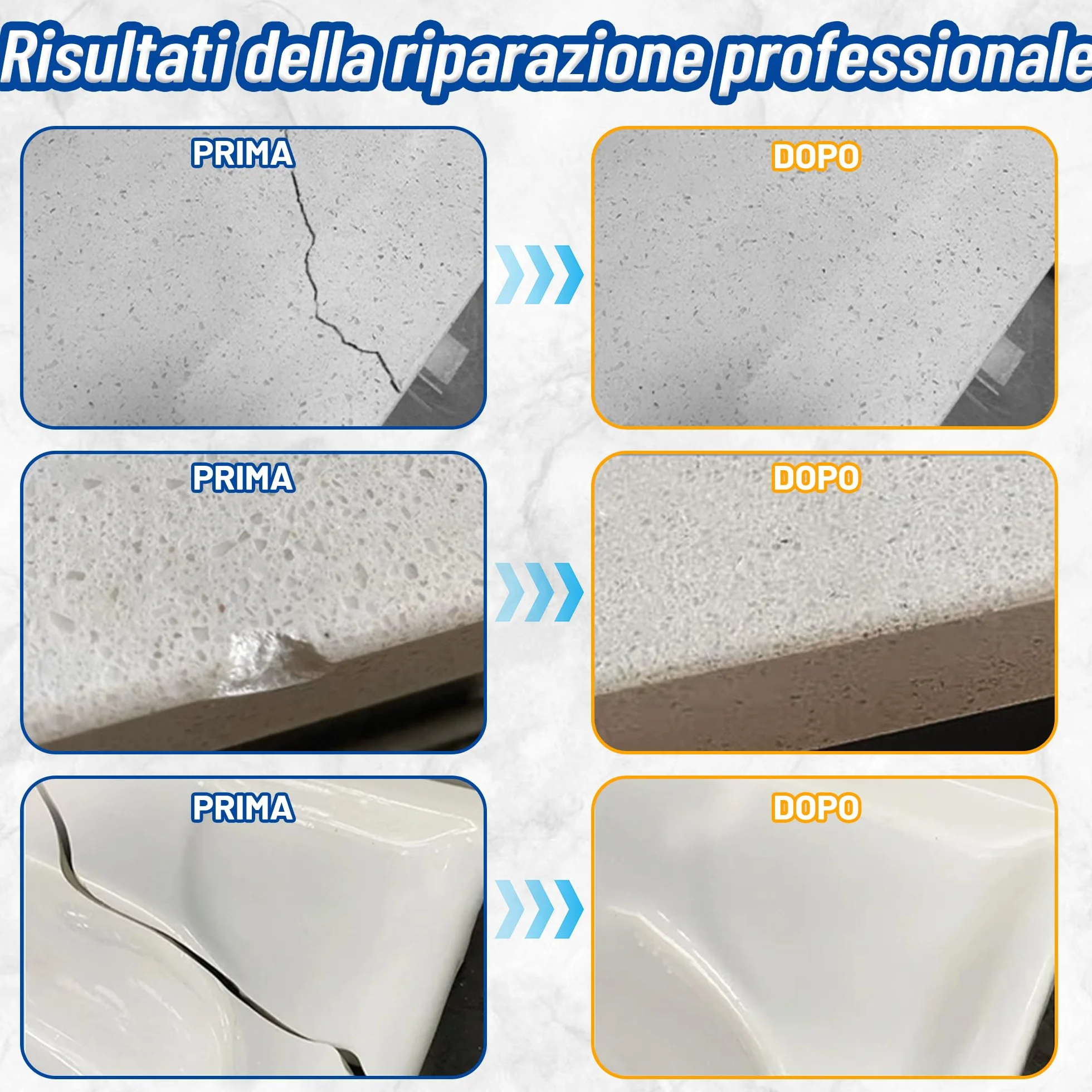 Kit Riparazione Vasca da Bagno Piastrelle Ceramica Acrilico - Multicolore