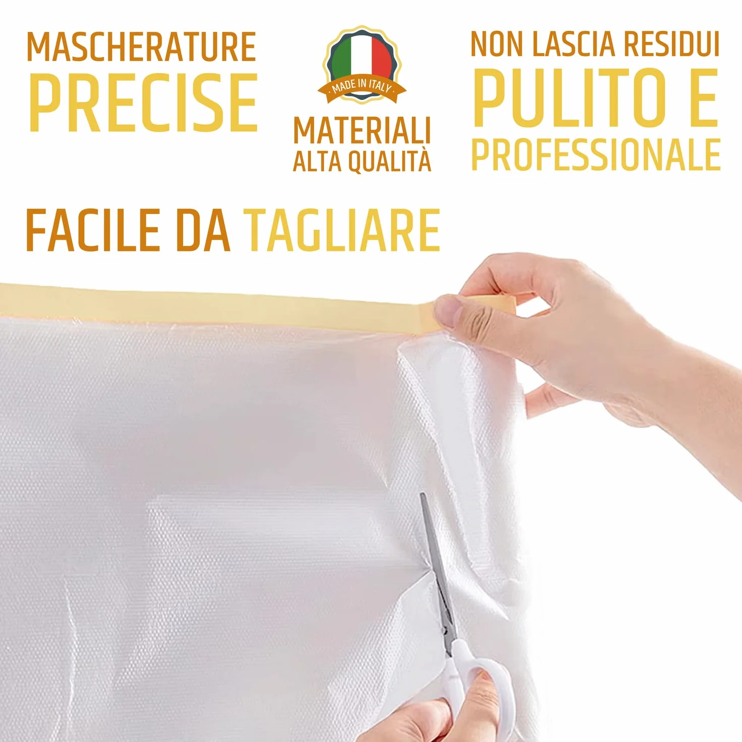 PENNELLIFICIO 2000 Rotolo Polietilene Nastro Adesivo Set Mascheratura Protezione Pareti 55 cm x 20 m Made in Italy