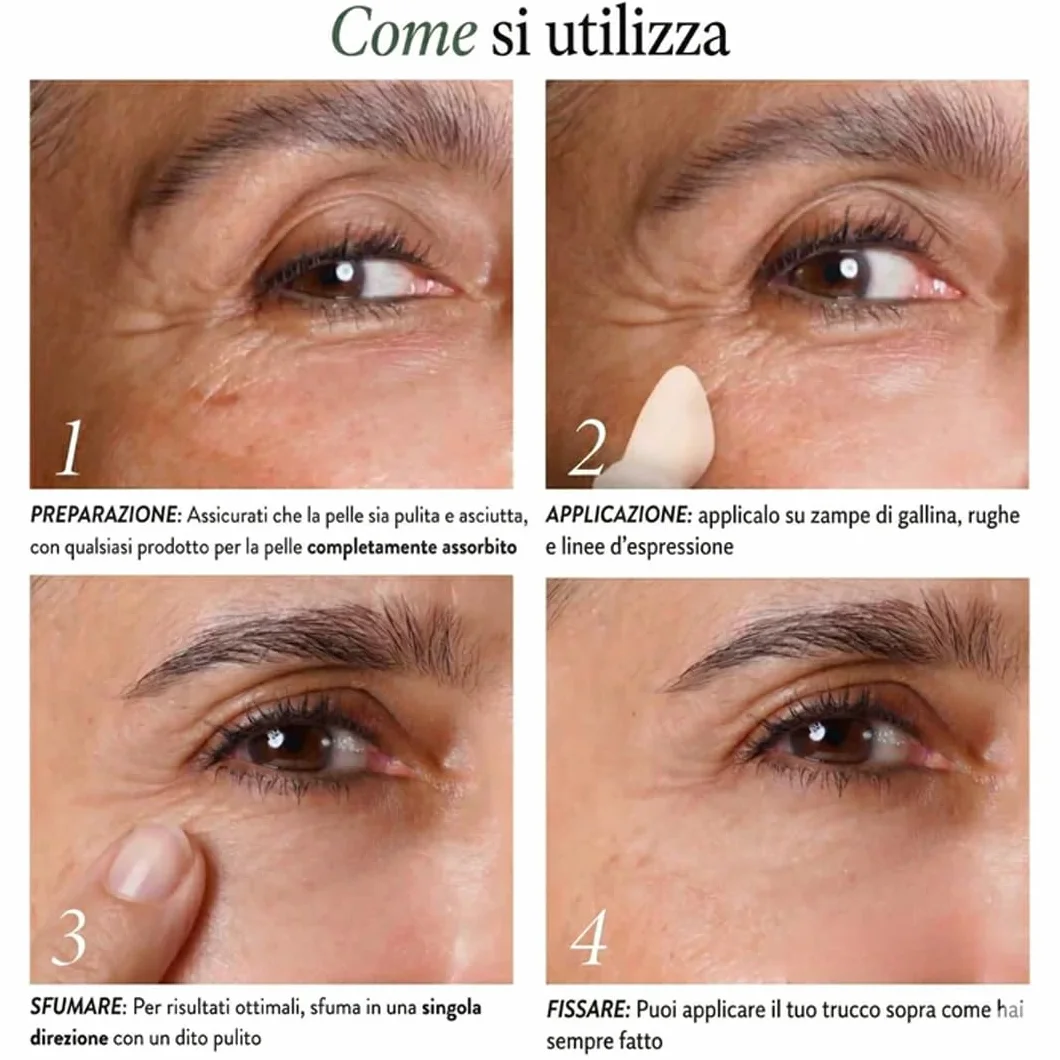 Arelia Primer Anti-Rughe, Effetto Blur Istantaneo, Primer Viso con Vitamina C e Niacinamide, Applicatore Metallico Preciso