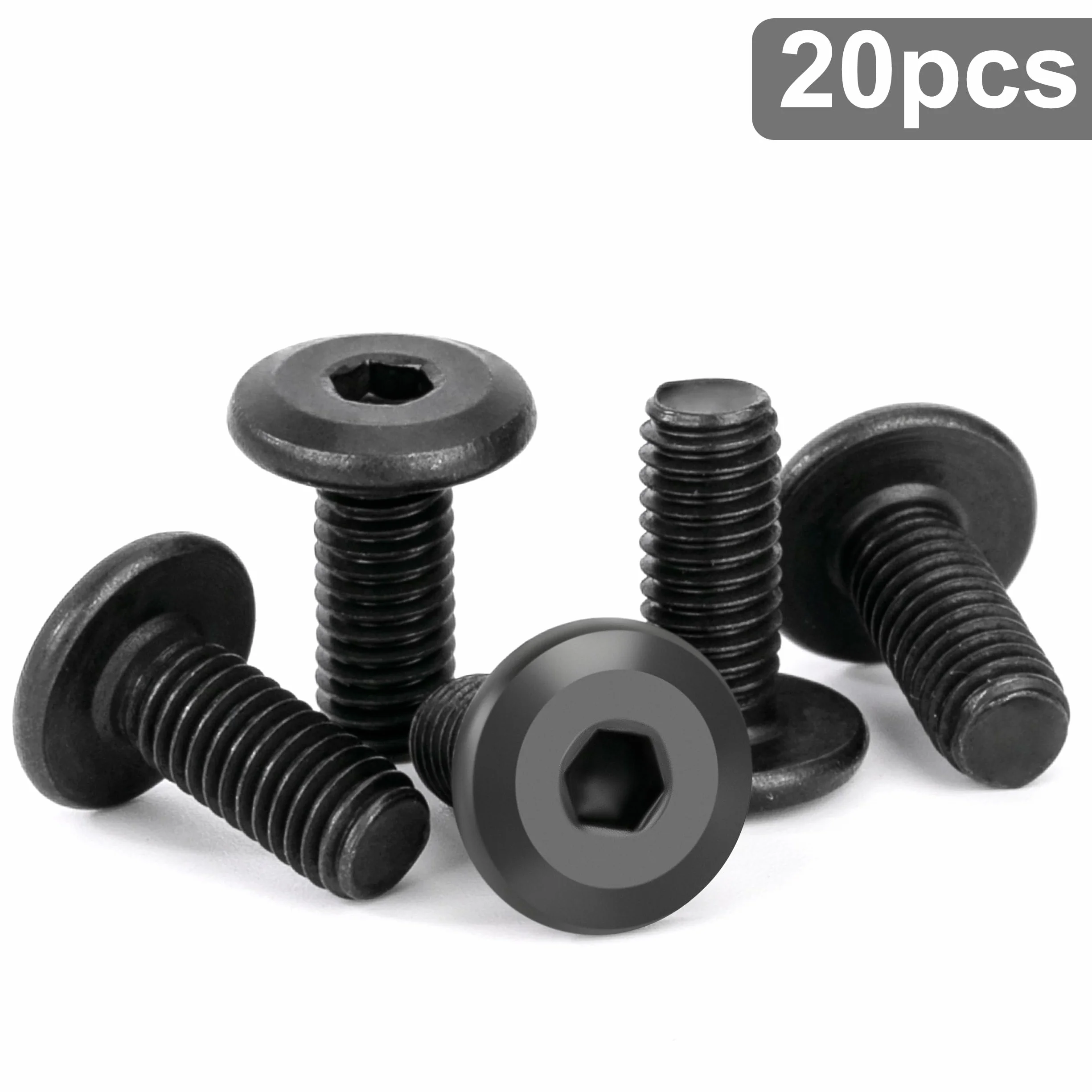 Viti a Testa Piatta M5 x 12 mm Nero Acciaio Inox A2 V2A Bulloni per Mobili con Chiavi a Esagono Filettatura Completa