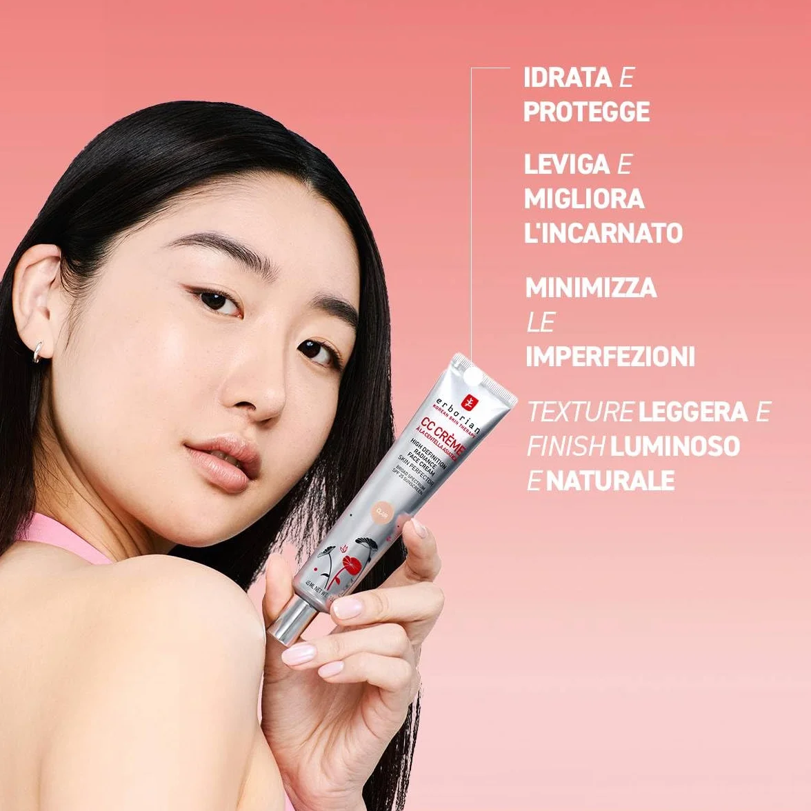 Erborian - CC Crème alla Centella Asiatica - Trucco per il Teint e Trattamento Illuminante ad Alta Definizione - Trattamento Cosmetico Coreano per il Viso con SPF 25 - Doré 15 ml