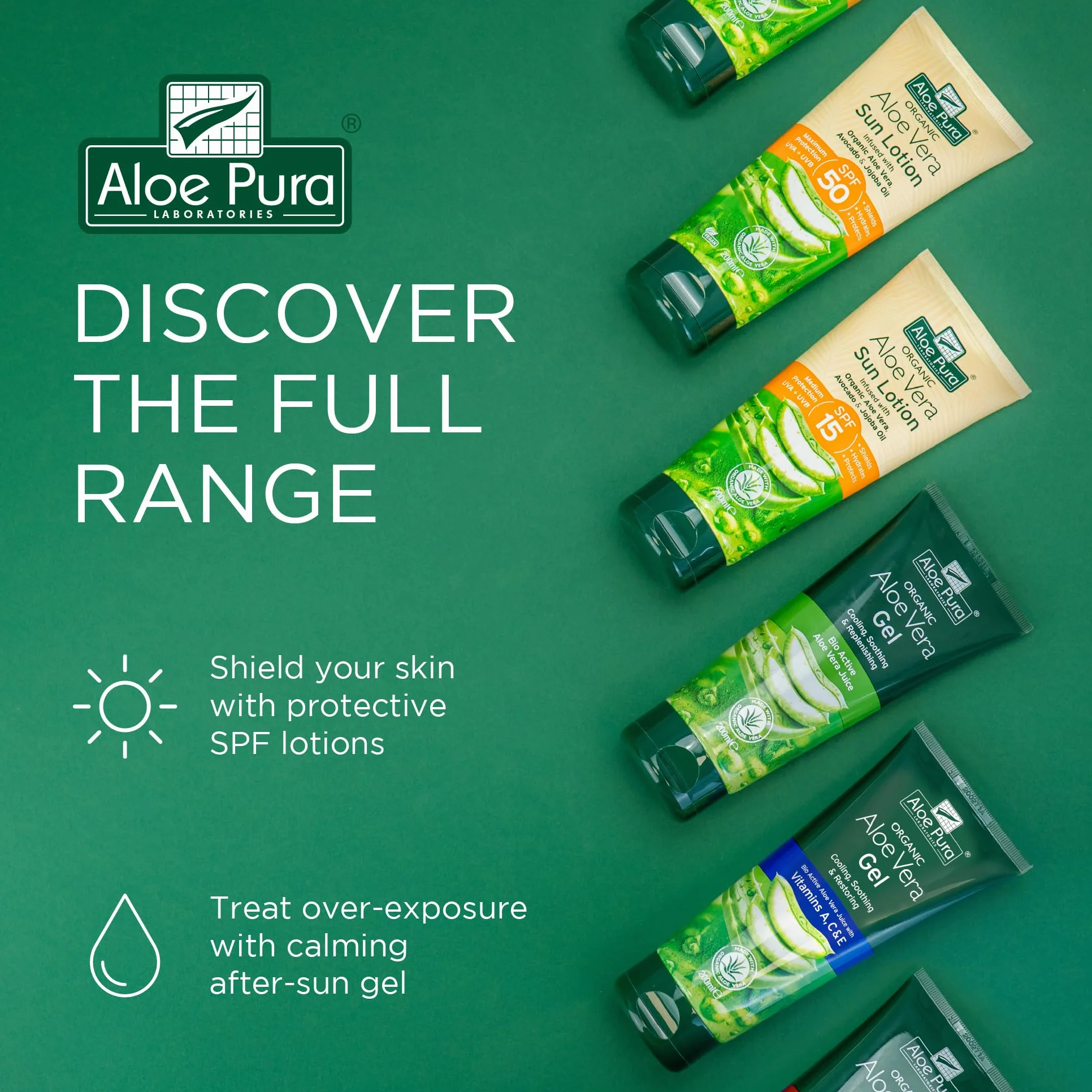 Gel Aloe Pura Aloe Vera, Naturale, Vegano, Senza Crudeltà, Senza Parabeni e SLS, Rinfrescante, Lenitivo, 100ml