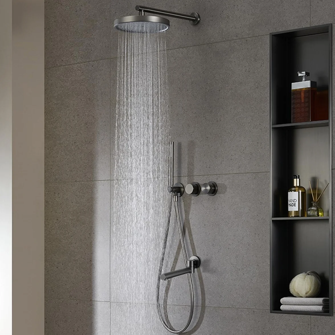 Drenky Braccio Doccia Nero 40 cm Acciaio Inox A2 V2A Prolunga